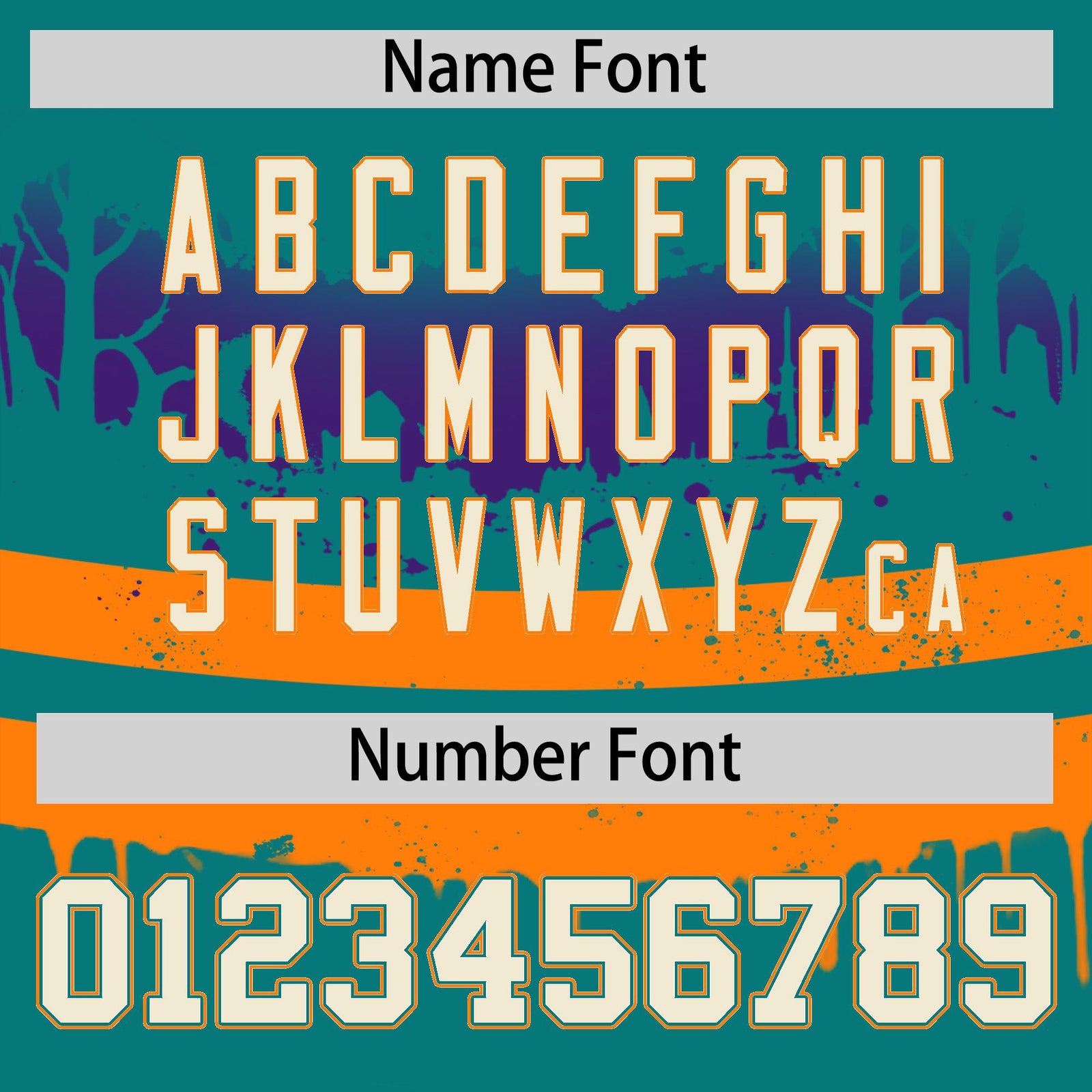 Custom Teal Orange Purple Gradient Fashion Halloween Stretch Fabric Hockey Jersey| KXKSHOP