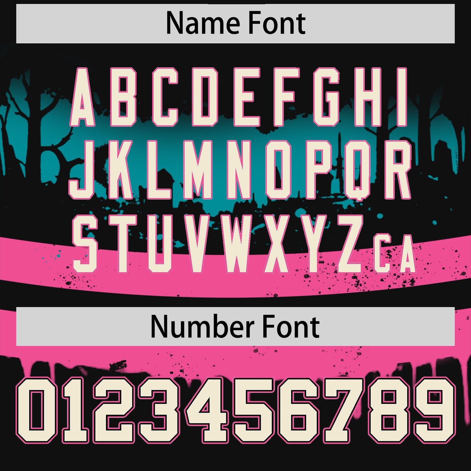Custom Black Pink Teal Gradient Fashion Halloween Stretch Fabric Hockey Jersey| KXKSHOP