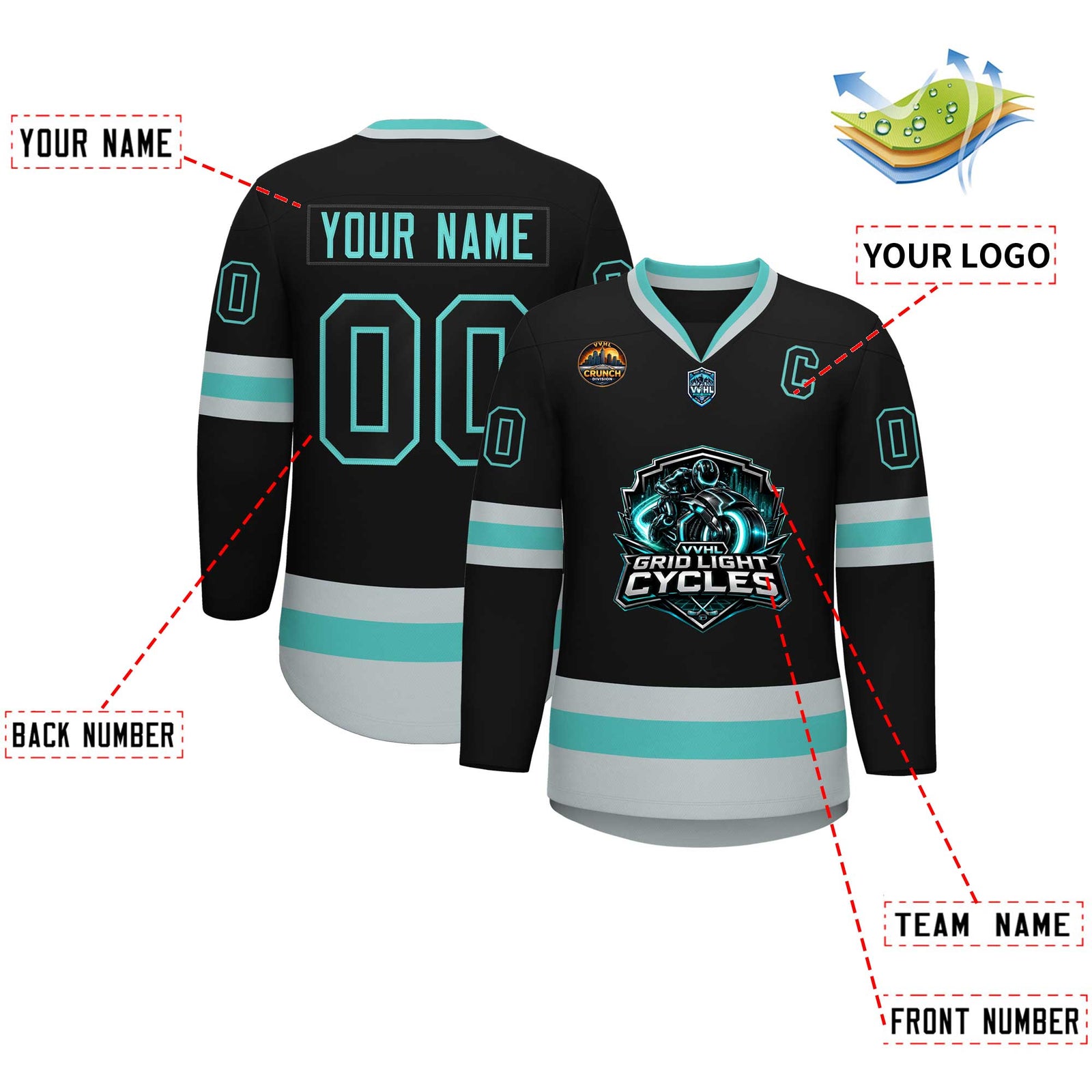 VVHL S11 Grid Light Cycles Hockey Jersey