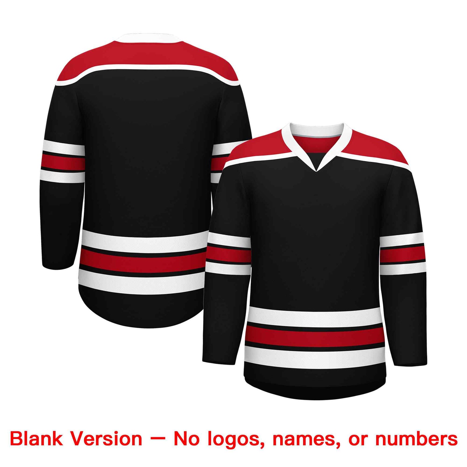 Custom Black Red Ice Cream Helmet Pattern Personalized V-Neck Hockey Jersey| KXKSHOP