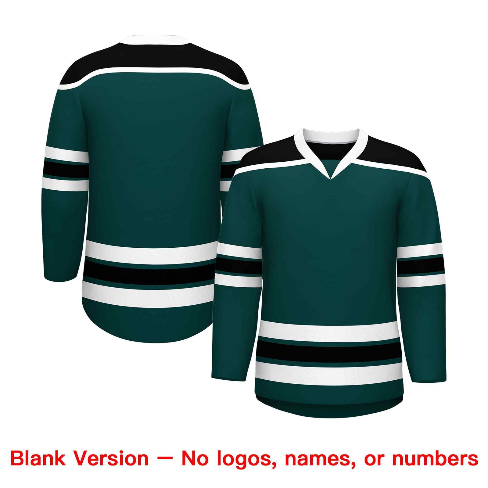 Custom Midnight Green Black Ice Cream Helmet Pattern Personalized V-Neck Hockey Jersey| KXKSHOP