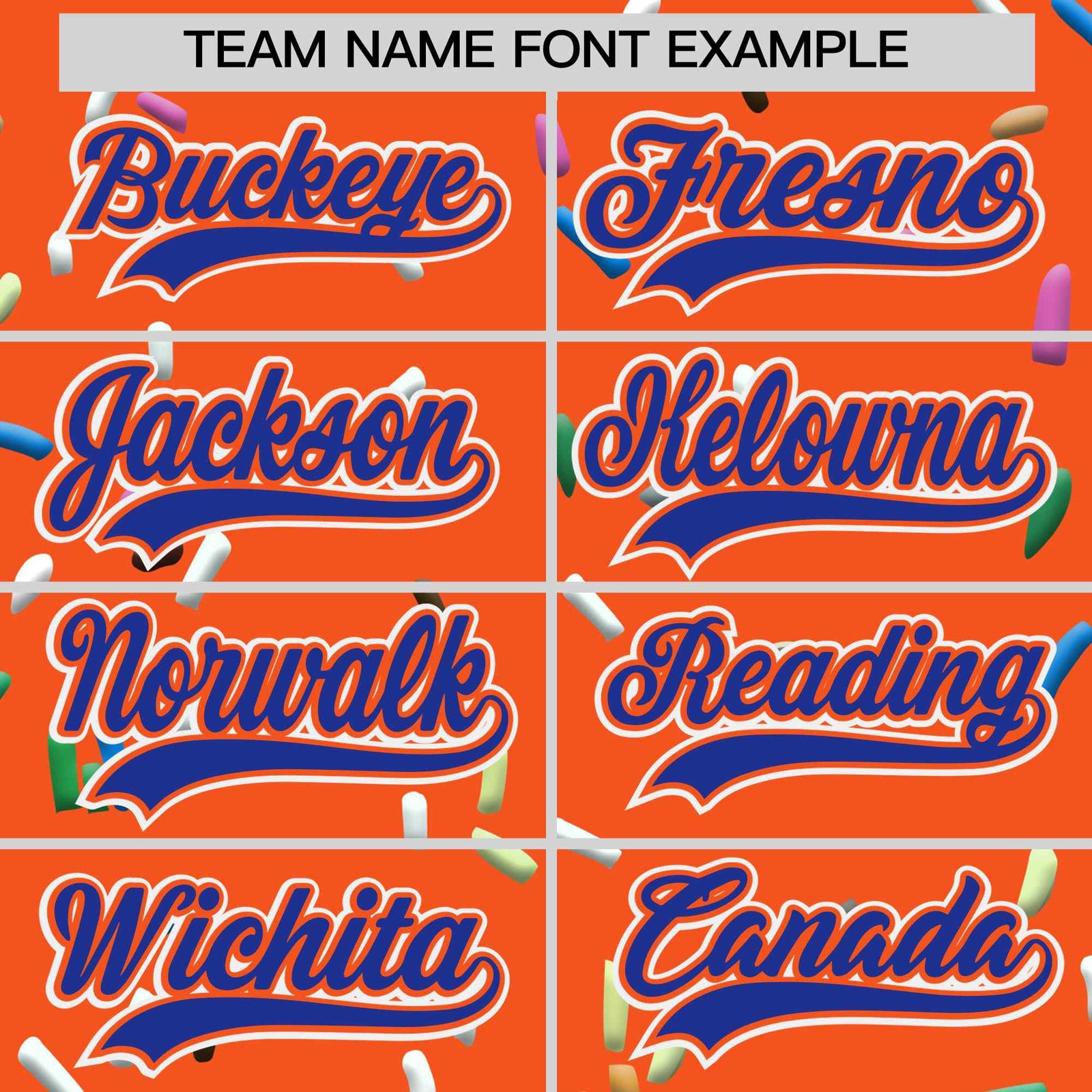 Custom Orange Royal Blue Ice Cream Pattern Personalized V-Neck Hockey Jersey