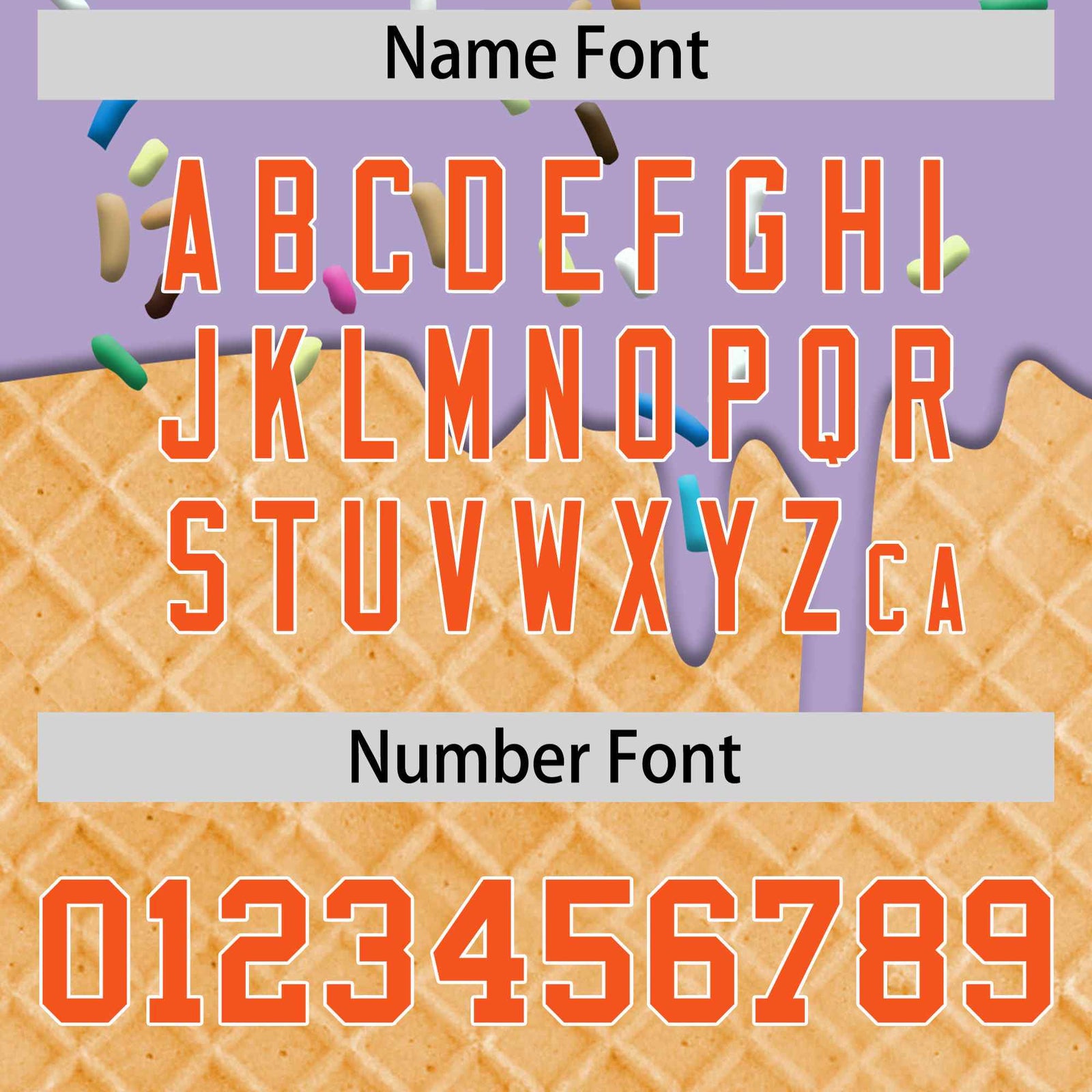 Custom Light Purple Orange Ice Cream Pattern Personalized V-Neck Hockey Jersey