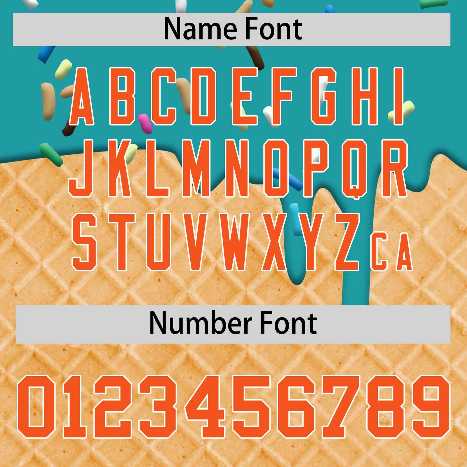 Custom Aqua Orange Ice Cream Pattern Personalized V-Neck Hockey Jersey| KXKSHOP