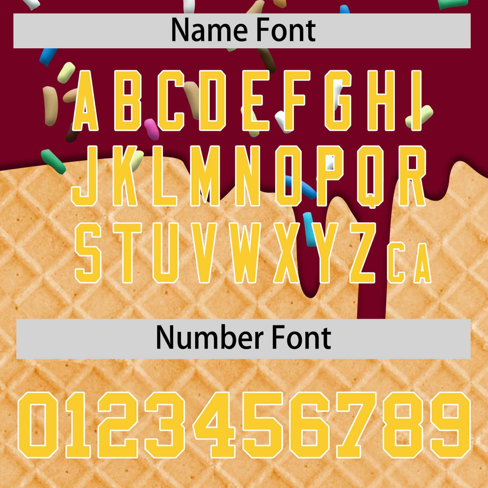 Custom Crimson Gold Ice Cream Pattern Personalized V-Neck Hockey Jersey| KXKSHOP