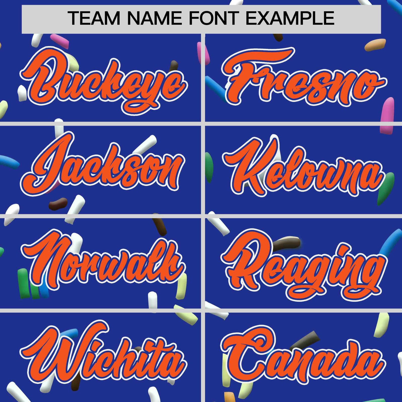 Custom Royal Blue Orange Ice Cream Pattern Personalized V-Neck Hockey Jersey