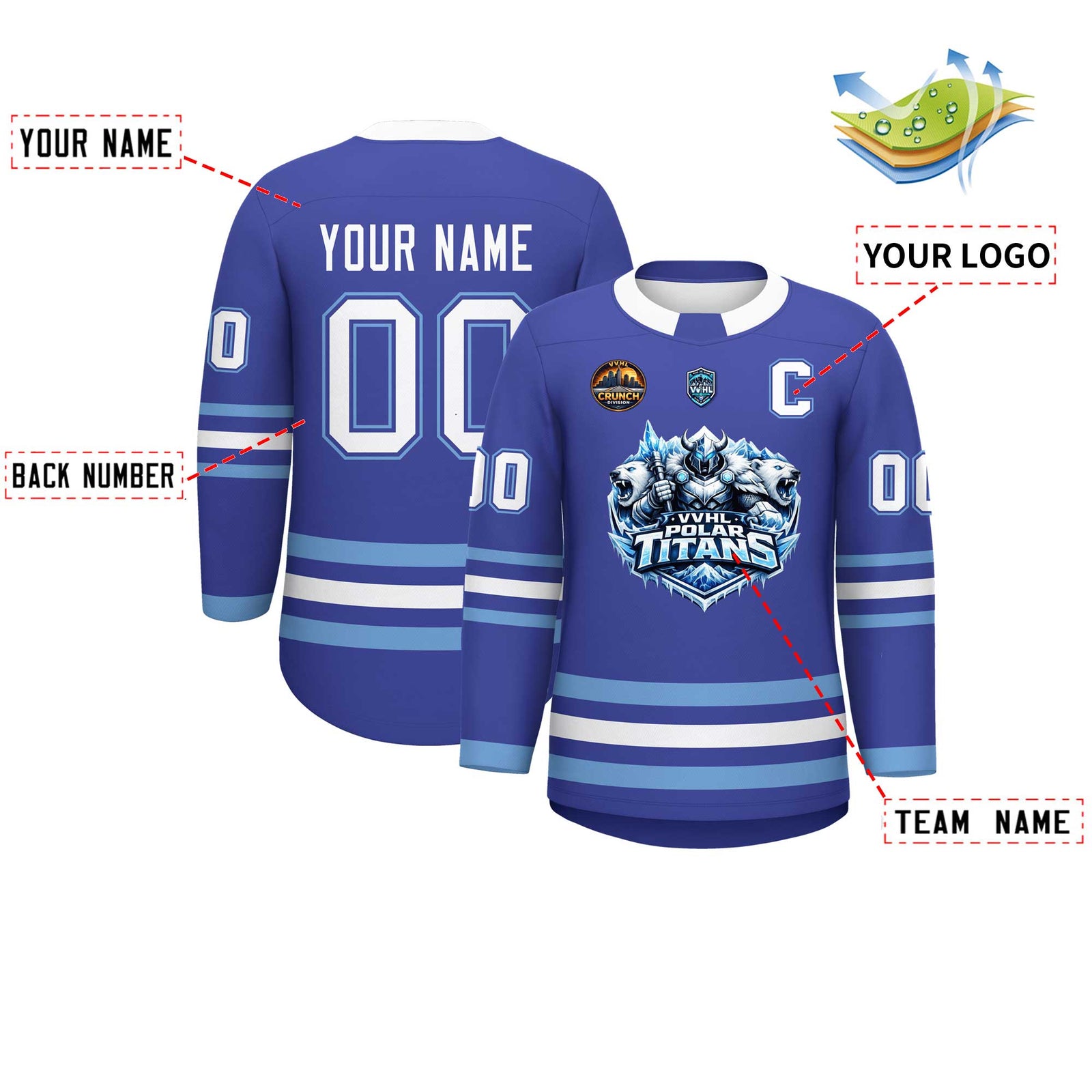 VVHL S10 POLAR TITANS Hockey Jersey