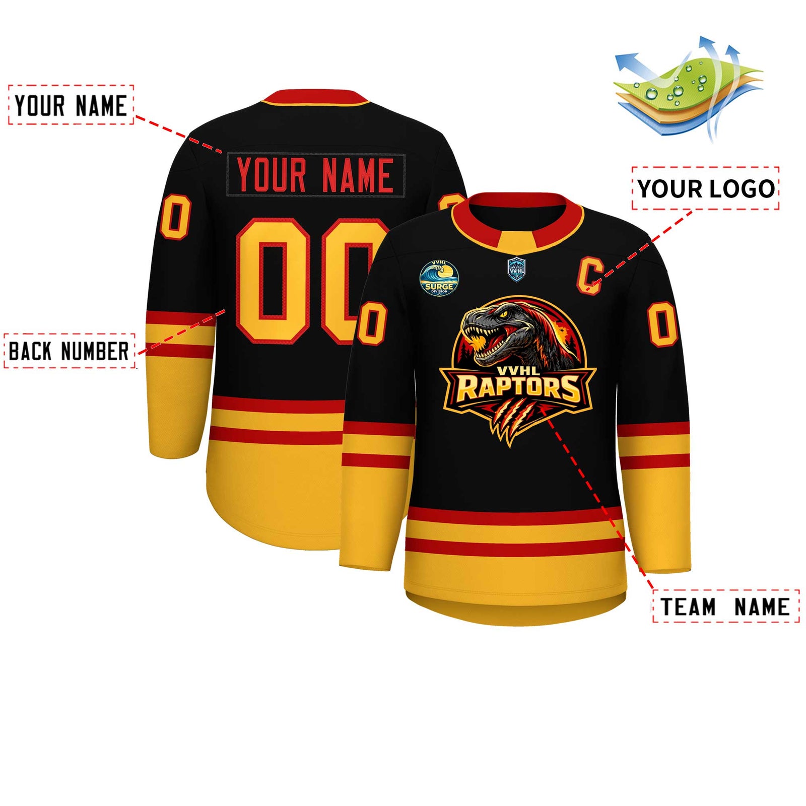 VVHL S10 RAPTORS Hockey Jersey
