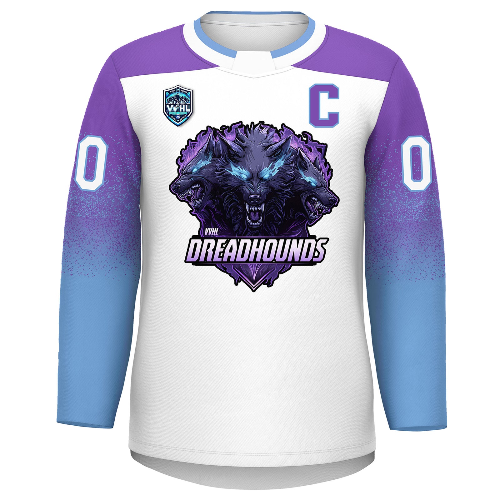 VVHL S9 Dreadhounds White Black Hockey Jersey