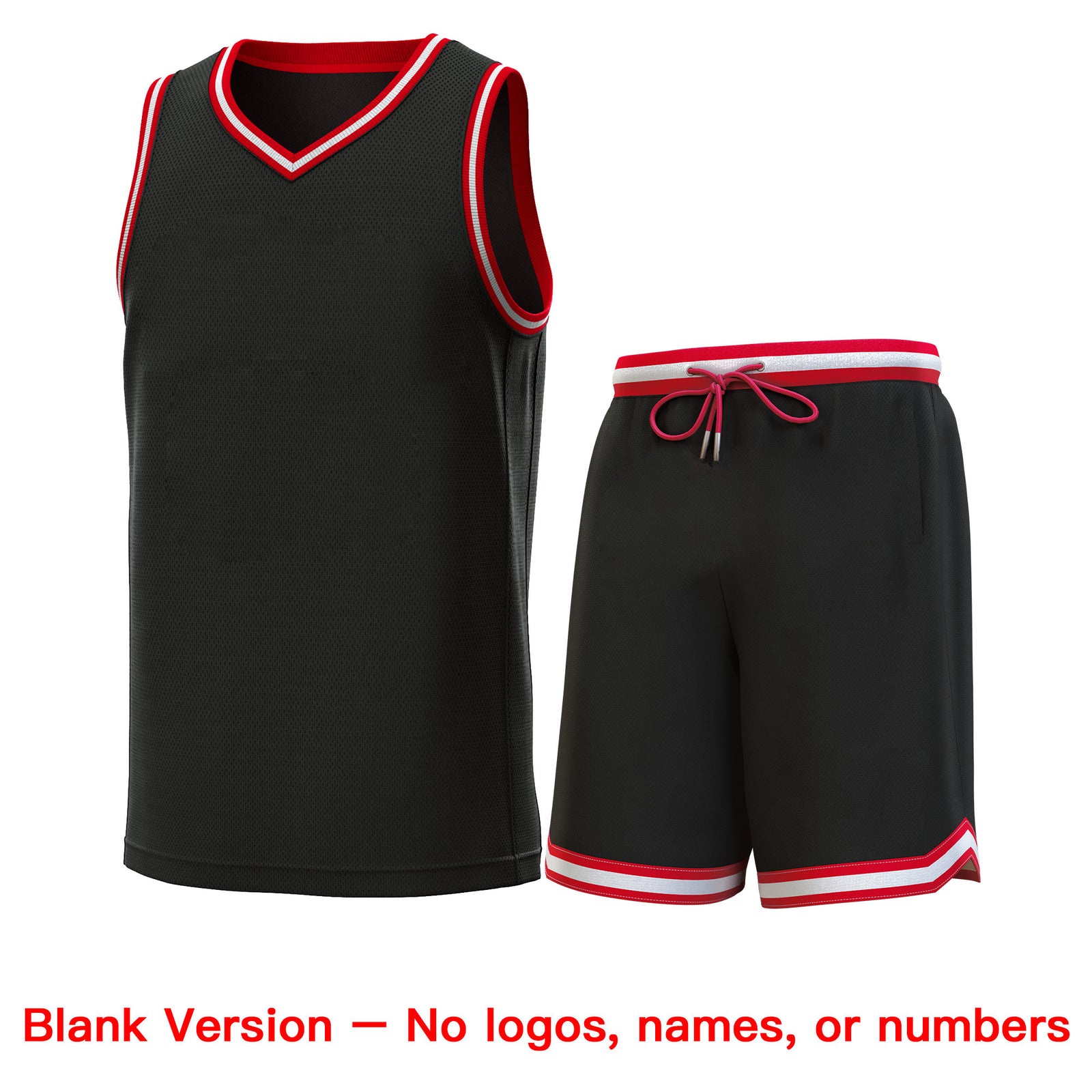 Custom Black Red-White-Classic Sets Basketball Jersey