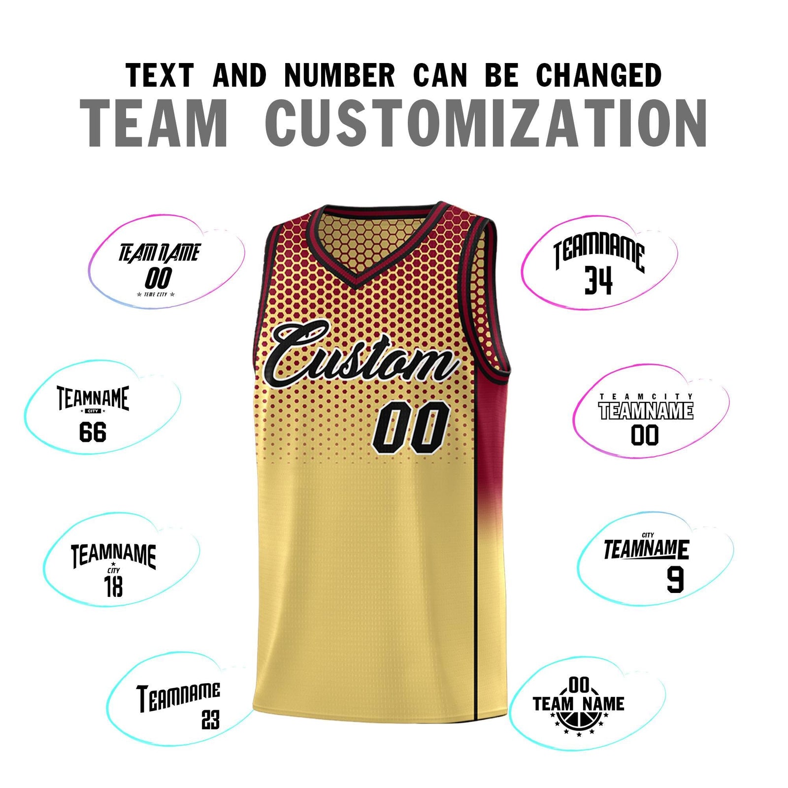 Custom Khaki Crimson Reversible Side Gradient Sports Uniform Dot Pattern Basketball Jersey Kits