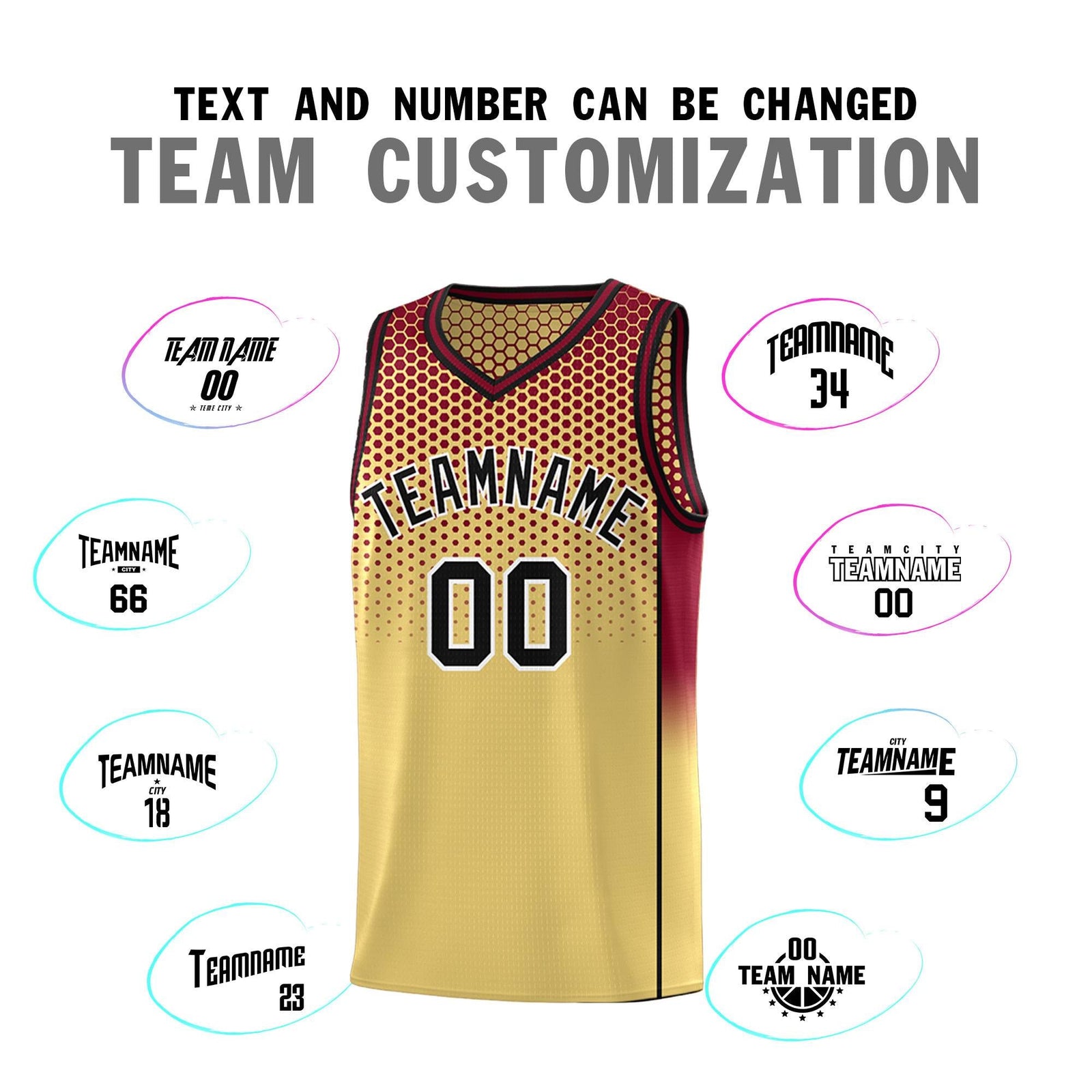 Custom Khaki Crimson Reversible Side Gradient Sports Uniform Dot Pattern Basketball Jersey Kits