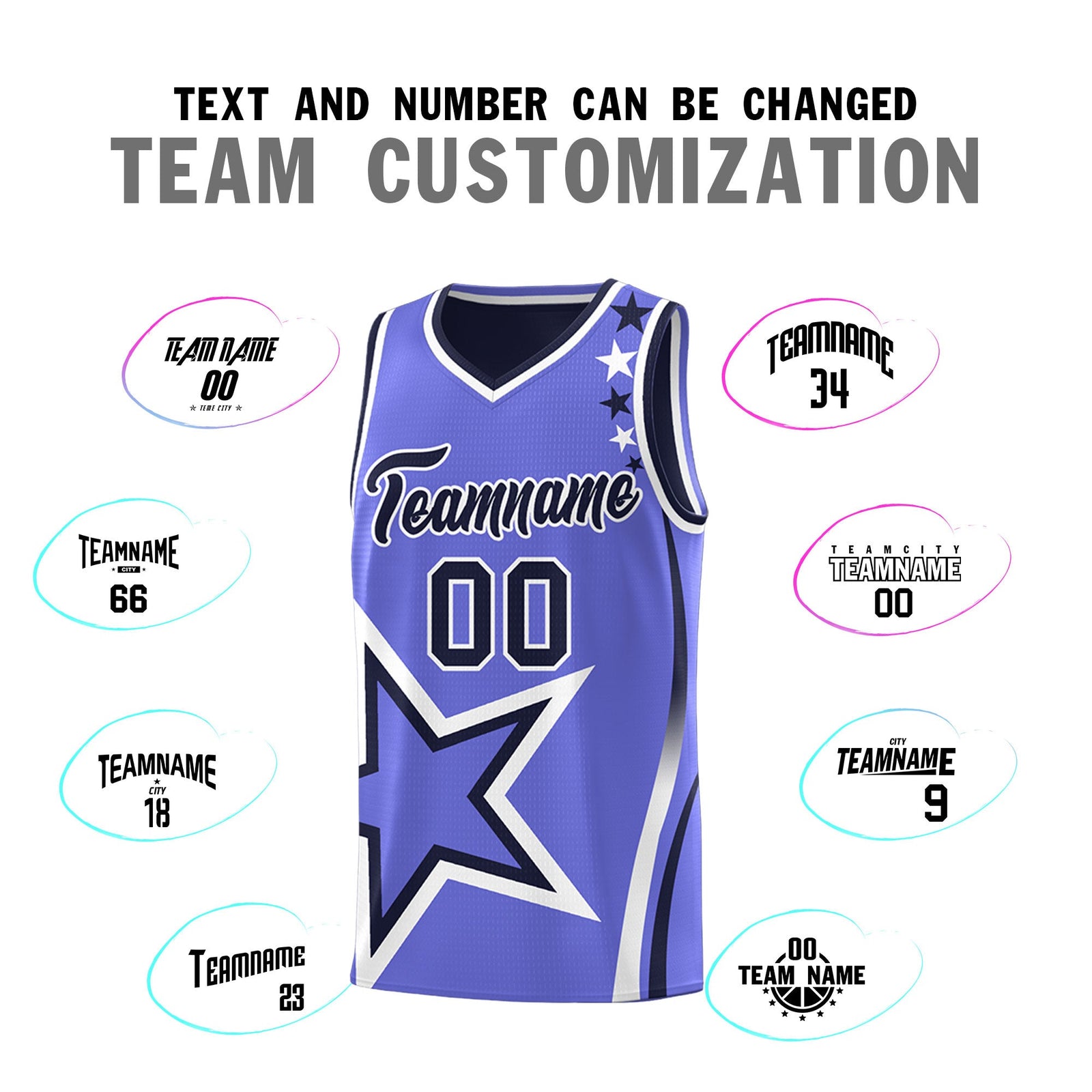 Custom Navy Purple White Star Series Reversible Sets Basketball Jersey| KXKSHOP