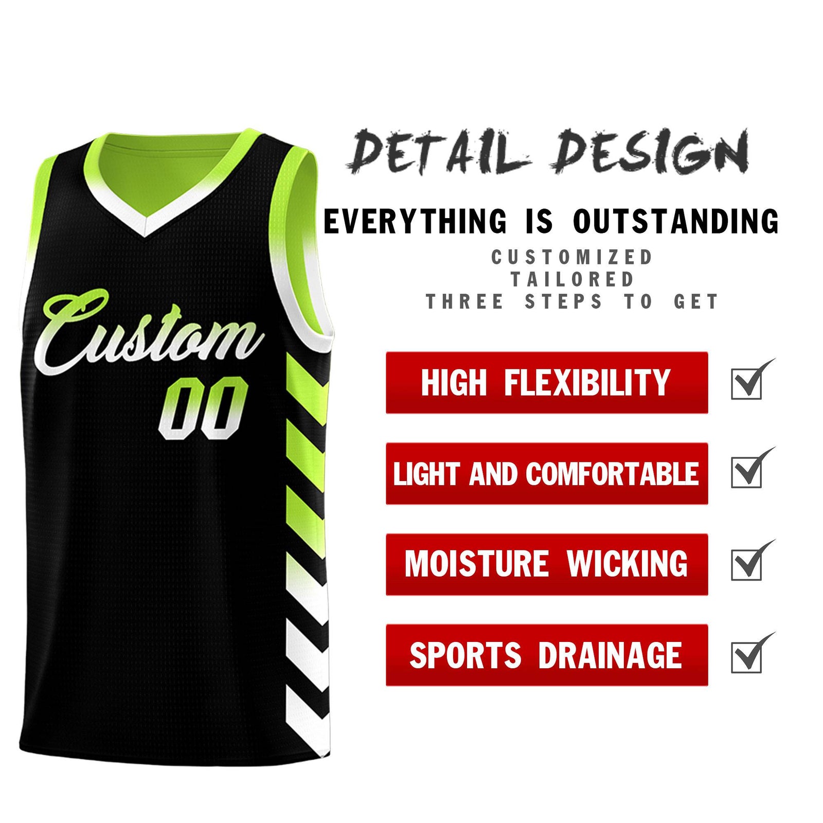 Custom Neon Greed Black Reversible Basketball Jersey Kits - Side Arrow Black White Gradient