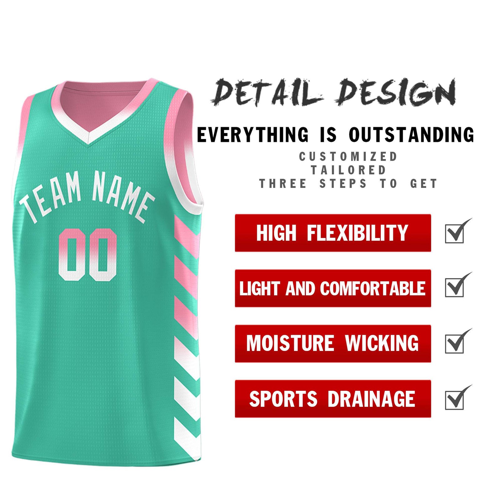 Custom Light Pink Bright Green Reversible Basketball Jersey Kits - Side Arrow Bright Green White Gradient