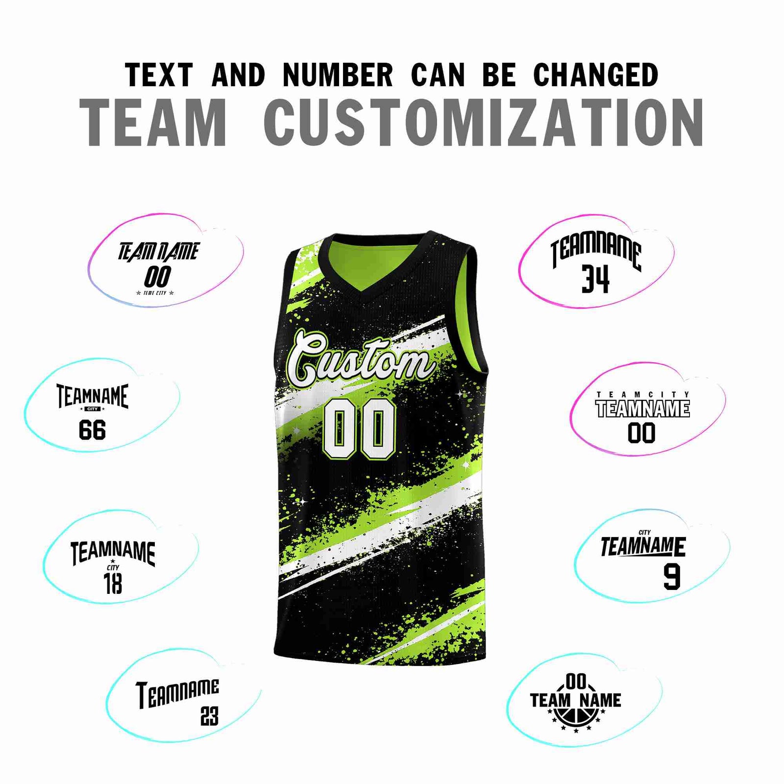 Custom Black Green White Basketball Jersey Stellar Strike Series Velocity Breathable
