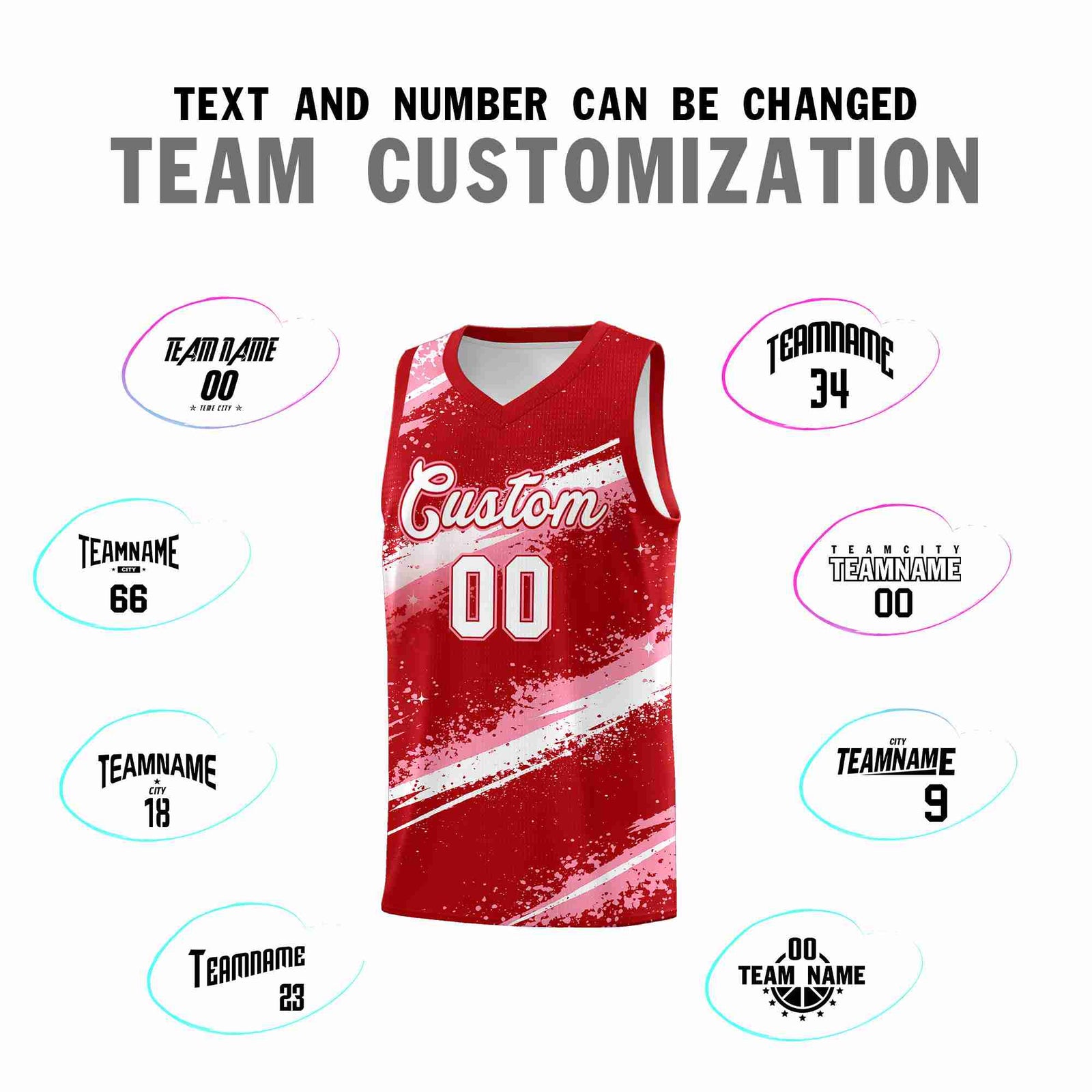 Custom Red Light Pink White Basketball Jersey Stellar Strike Series Impact Lightweight