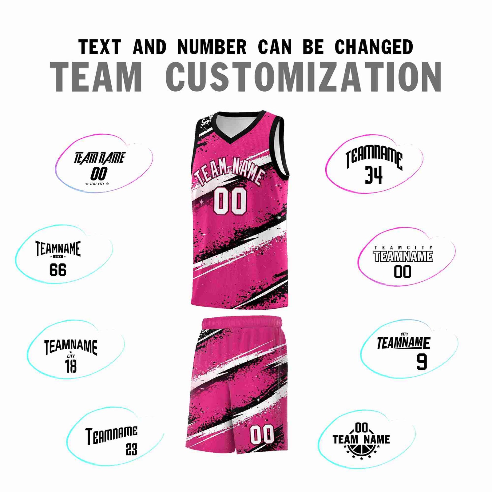 Custom Pink Black White Basketball Jersey Stellar Strike Series Dynamic Sublimation Printing