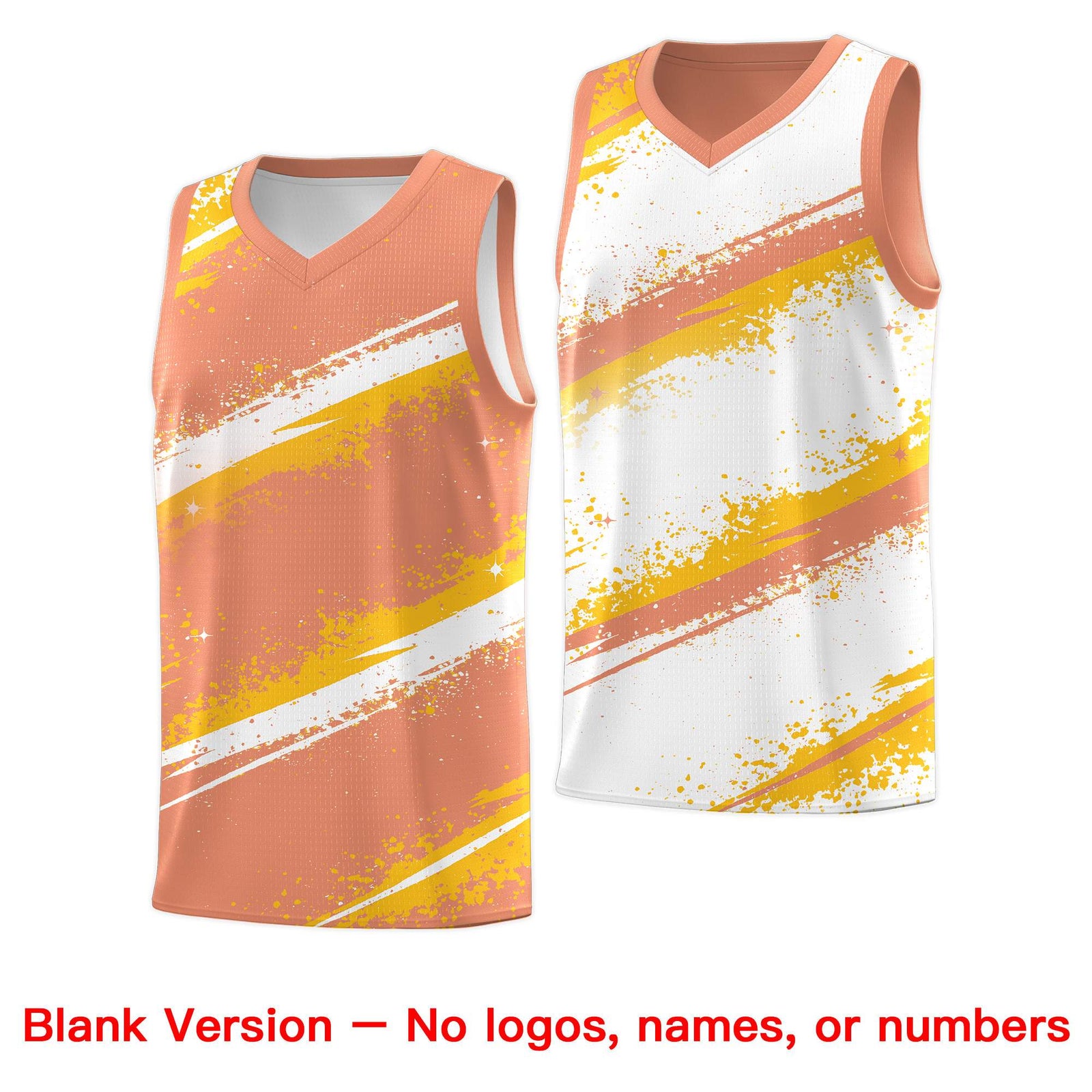Custom Light Orange Yellow White Basketball Jersey Stellar Strike Series Stellar Wrinkle-Resistant