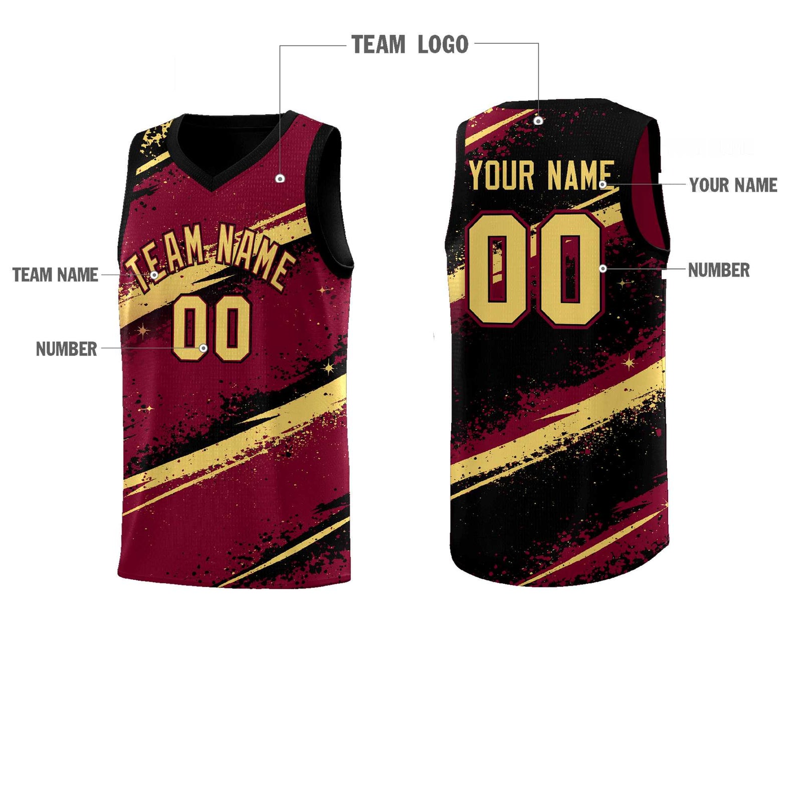 Custom Crimson Black Khaki Basketball Jersey Stellar Strike Series Dynamic Breathable