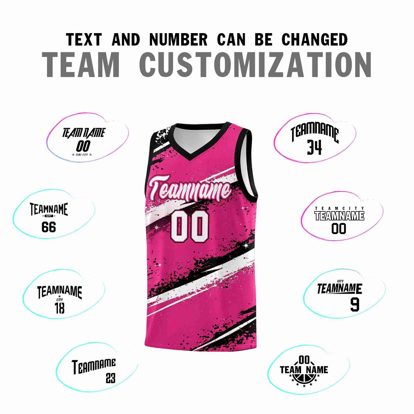 Custom Pink Black White Basketball Jersey Stellar Strike Series Dynamic Sublimation Printing