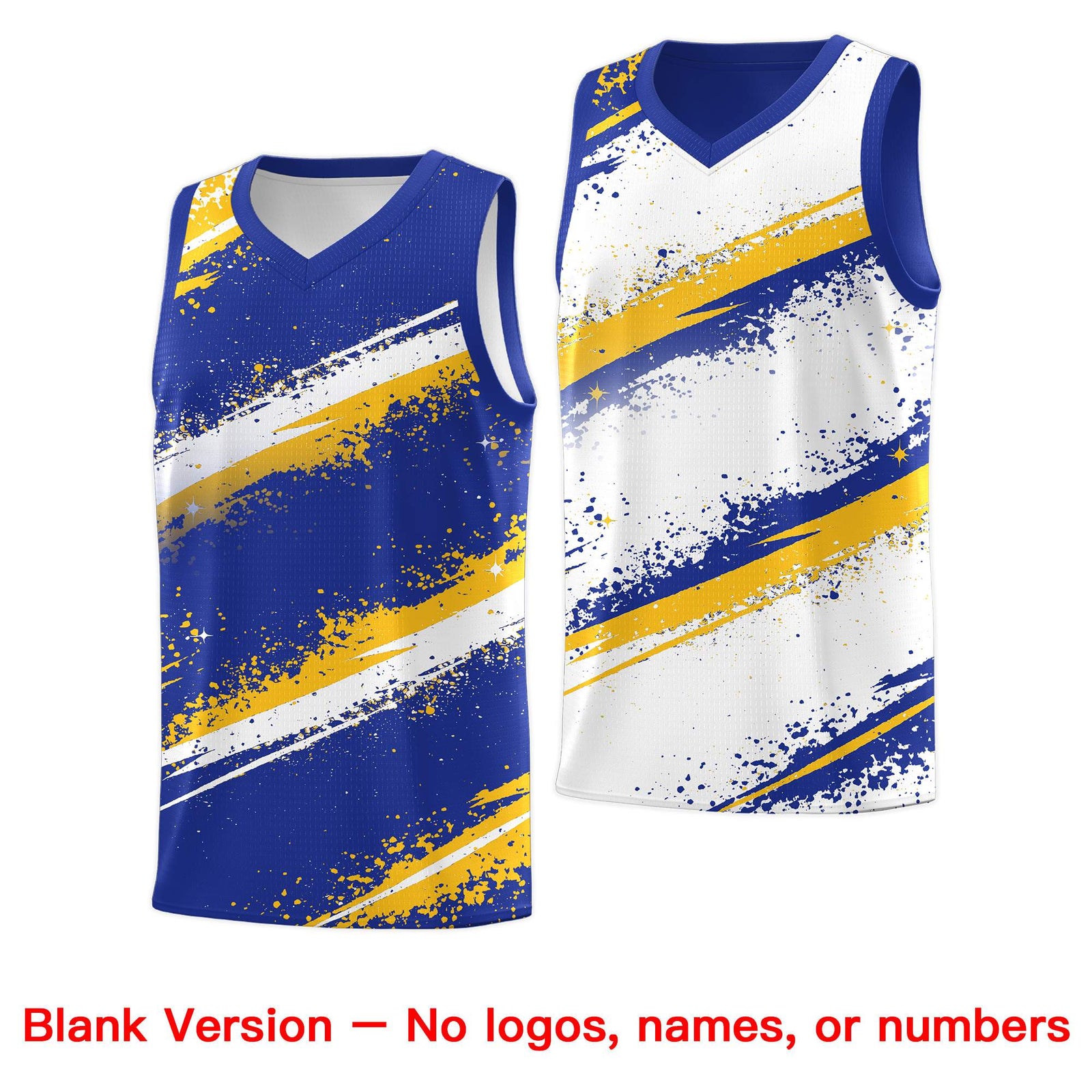 Custom Royal Blue Yellow White Basketball Jersey Stellar Strike Series Cosmic Quick-Drying