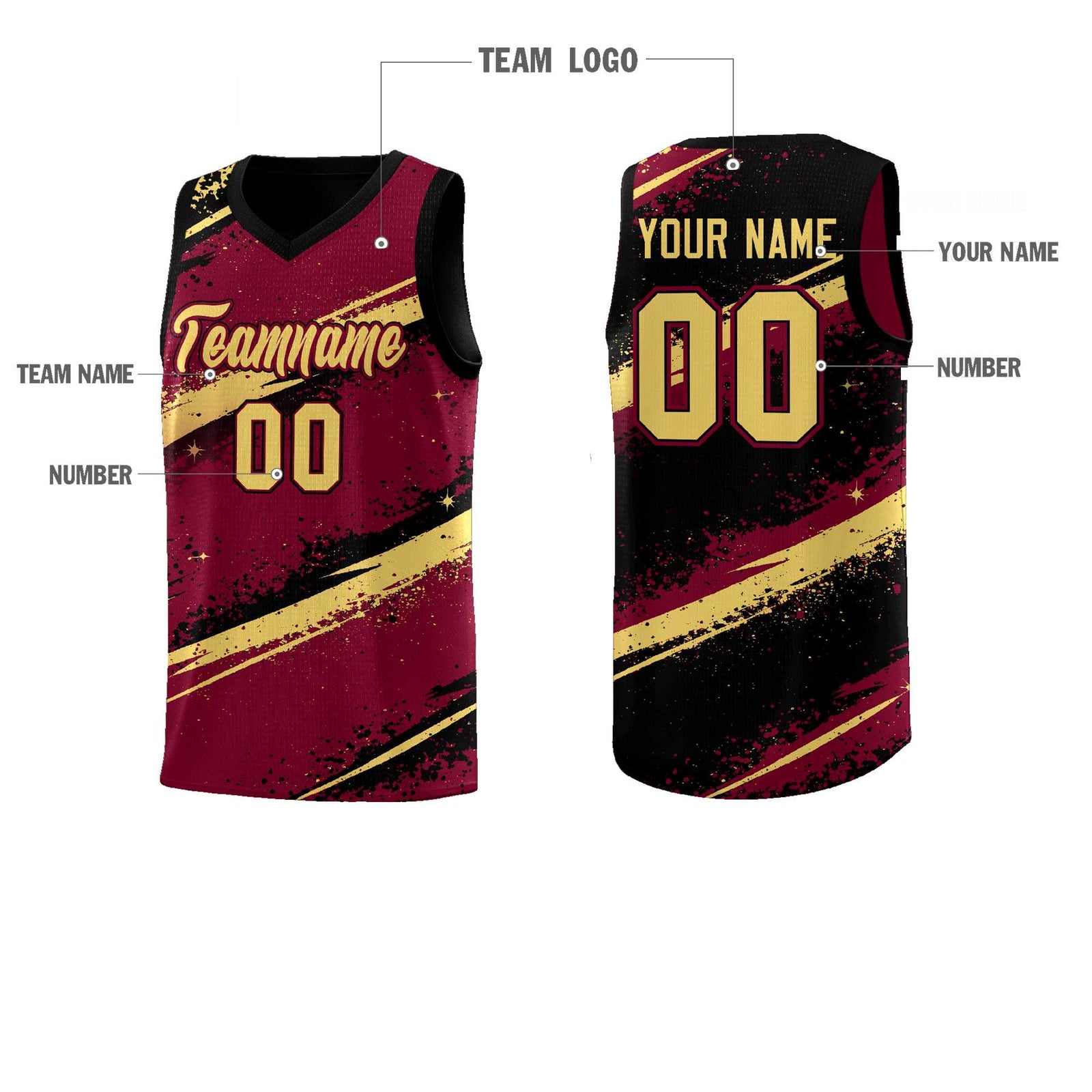 Custom Crimson Black Khaki Basketball Jersey Stellar Strike Series Dynamic Breathable