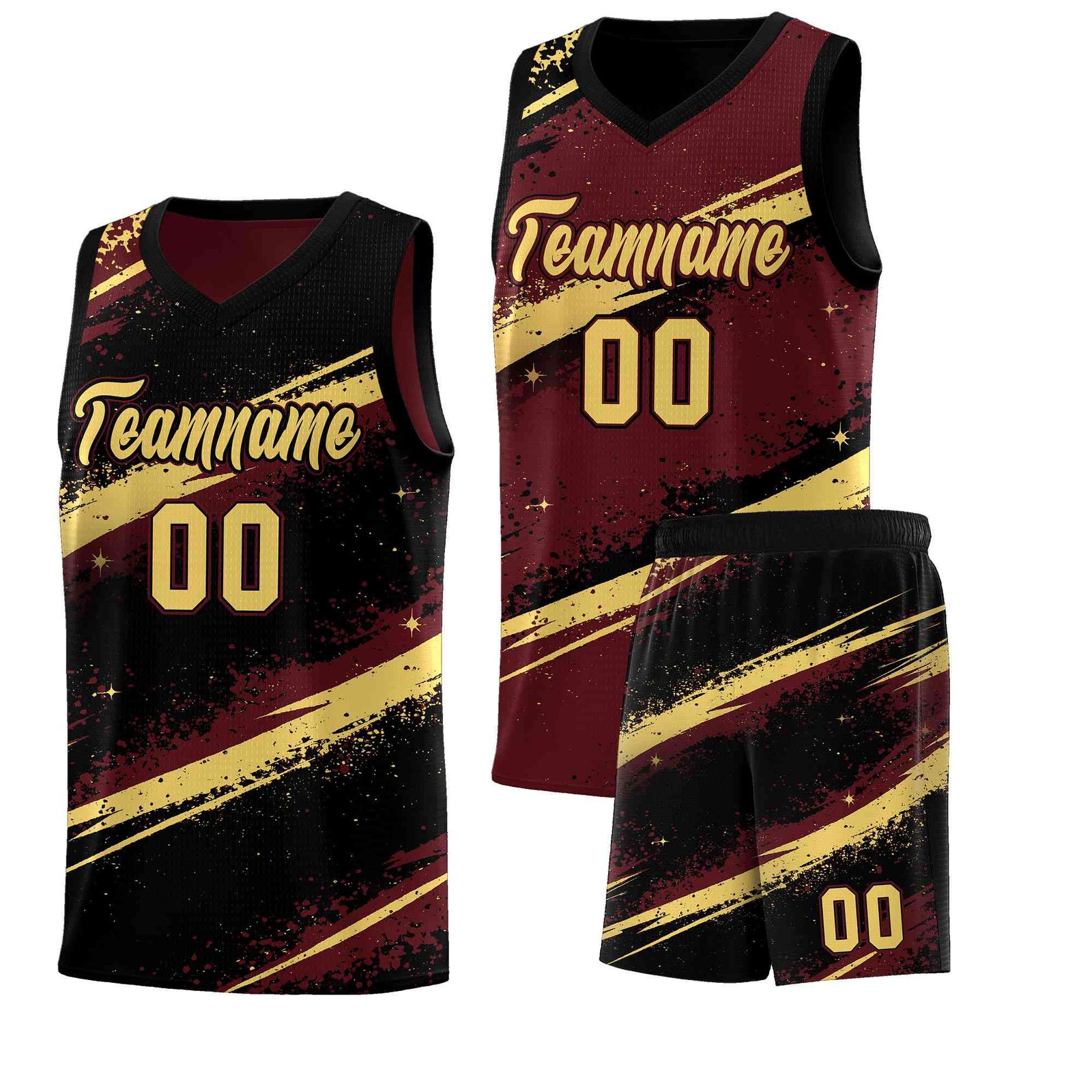 Custom Burgundy Black Khaki Basketball Jersey Stellar Strike Series Velocity Quick-Drying
