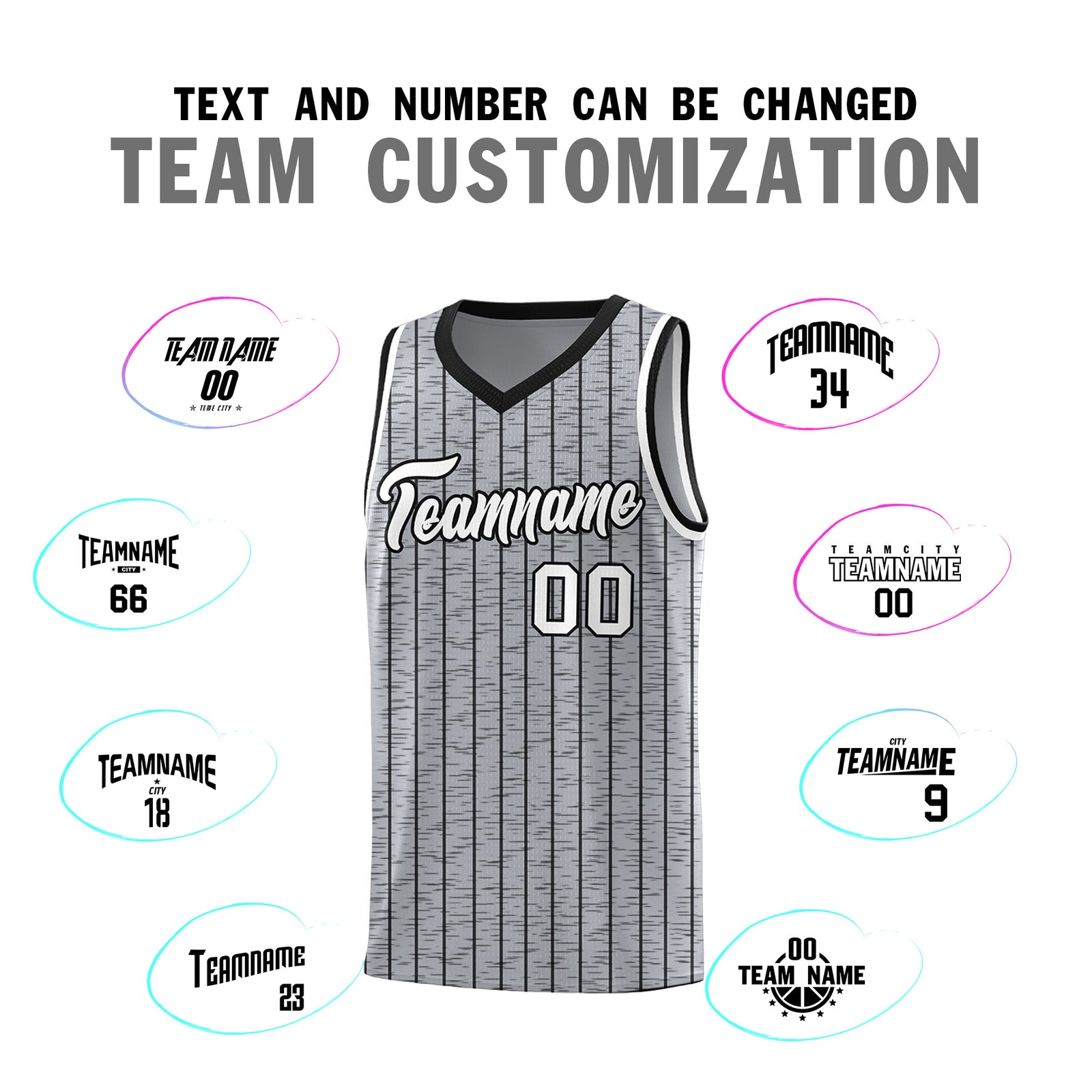 Custom Gray Custom Gray Pinstripe Retro Sets Uniform Basketball Jersey