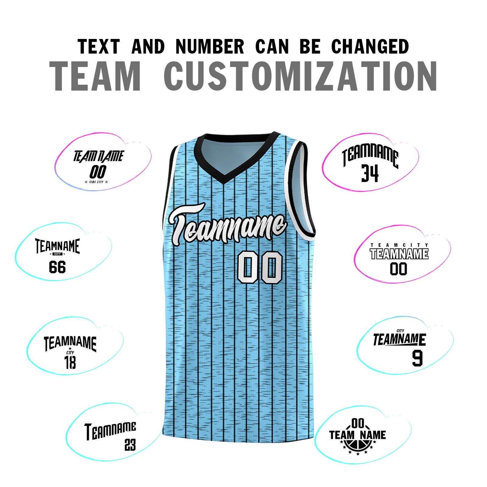 Custom Light Blue Custom Gray Pinstripe Retro Sets Uniform Basketball Jersey