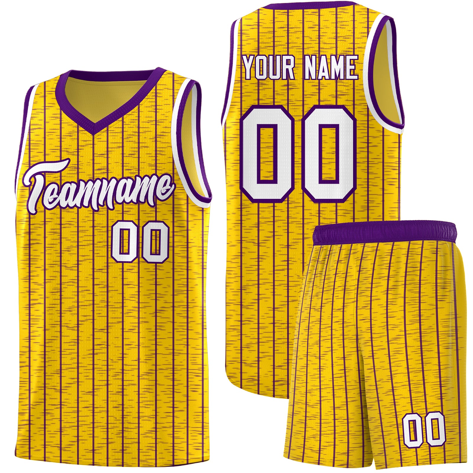 Custom Gold Custom Gray Pinstripe Retro Sets Uniform Basketball Jersey