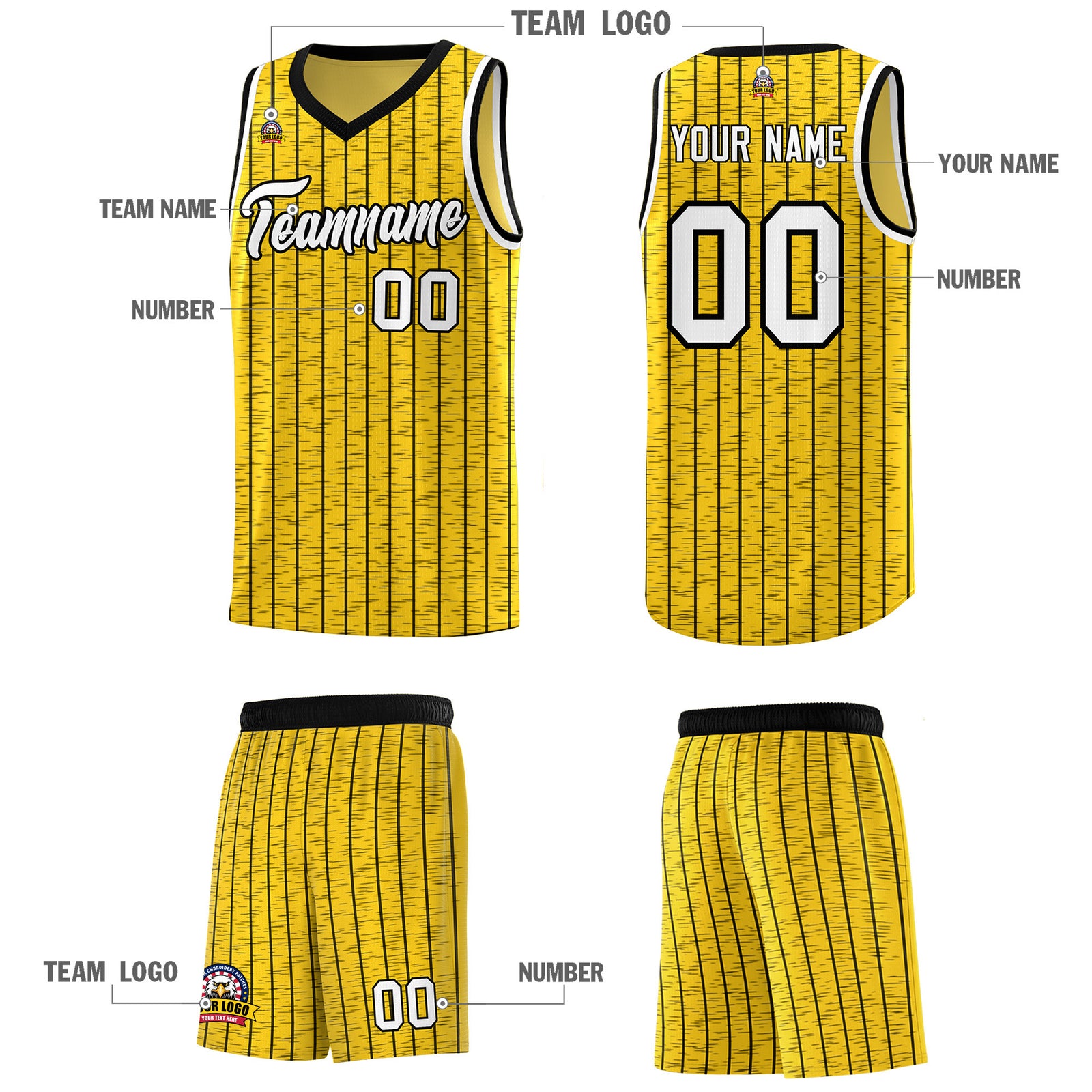 Custom Gold Custom Gray Pinstripe Retro Sets Uniform Basketball Jersey