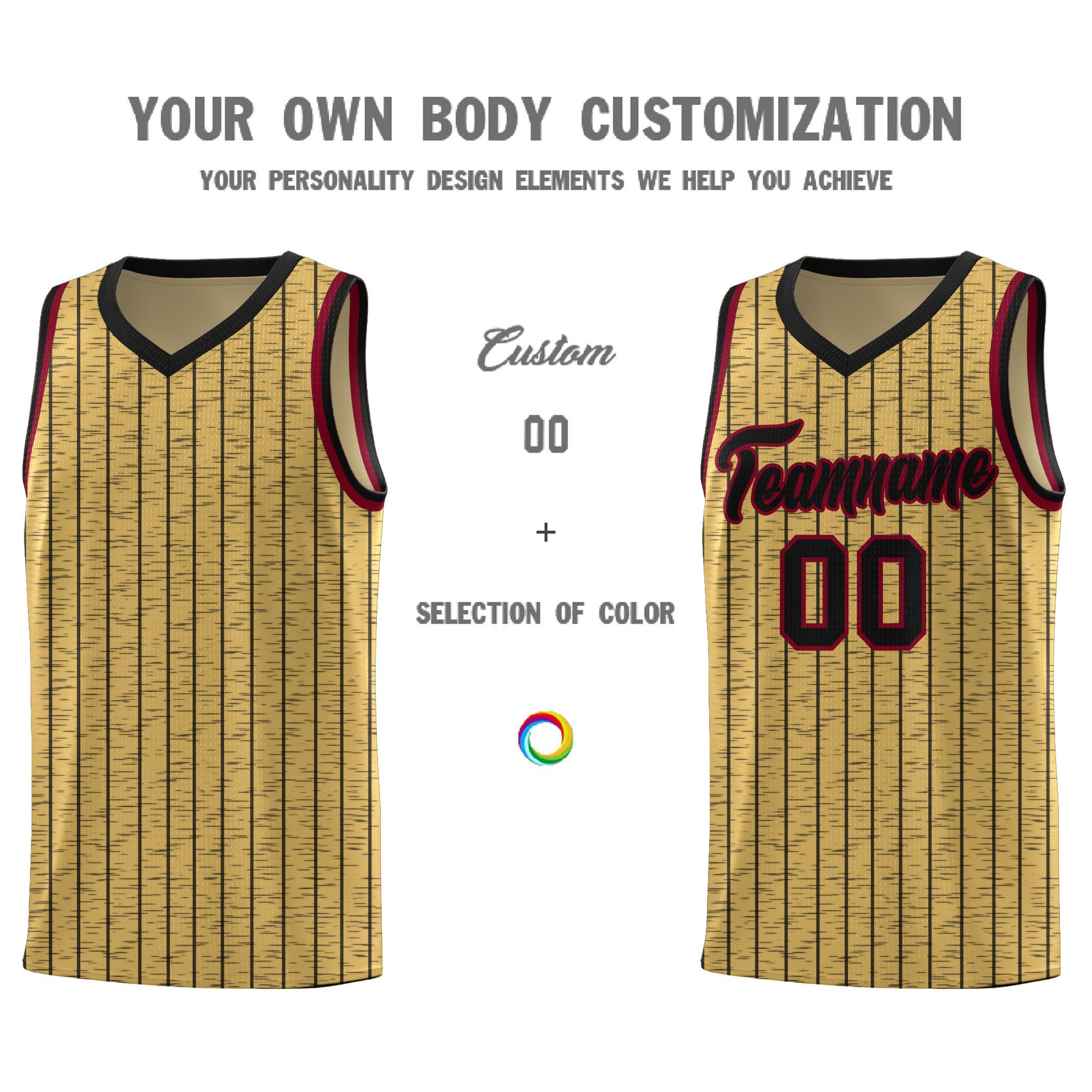 Custom Old Gold Custom Gray Pinstripe Retro Sets Uniform Basketball Jersey