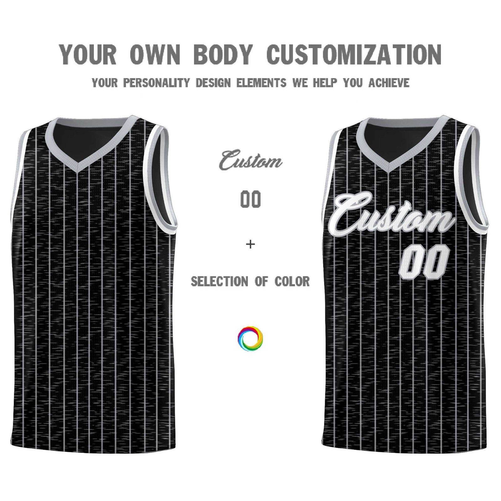 Custom Black Custom Gray Pinstripe Retro Sets Uniform Basketball Jersey