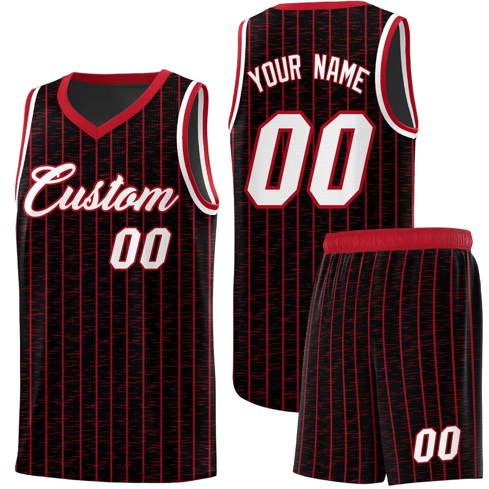 Custom Black Custom Gray Pinstripe Retro Sets Uniform Basketball Jersey