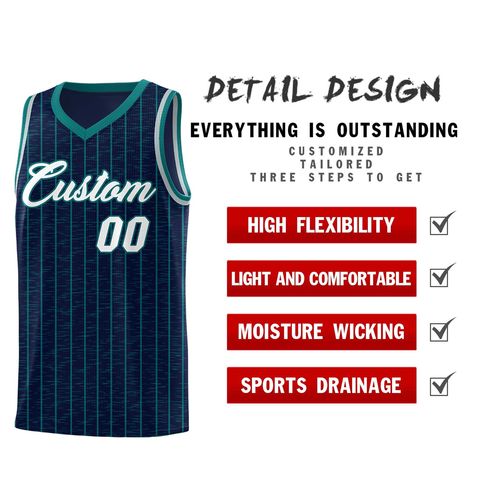 Custom Navy Custom Gray Pinstripe Retro Sets Uniform Basketball Jersey