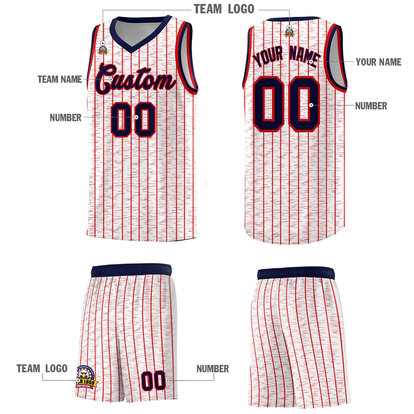 Custom White Custom Gray Pinstripe Retro Sets Uniform Basketball Jersey