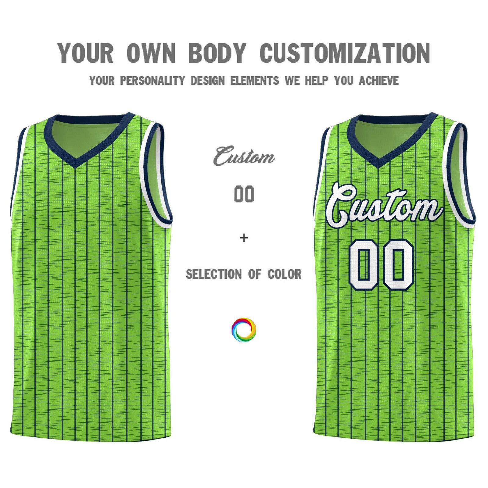 Custom Fluorescent Green Custom Gray Pinstripe Retro Sets Uniform Basketball Jersey