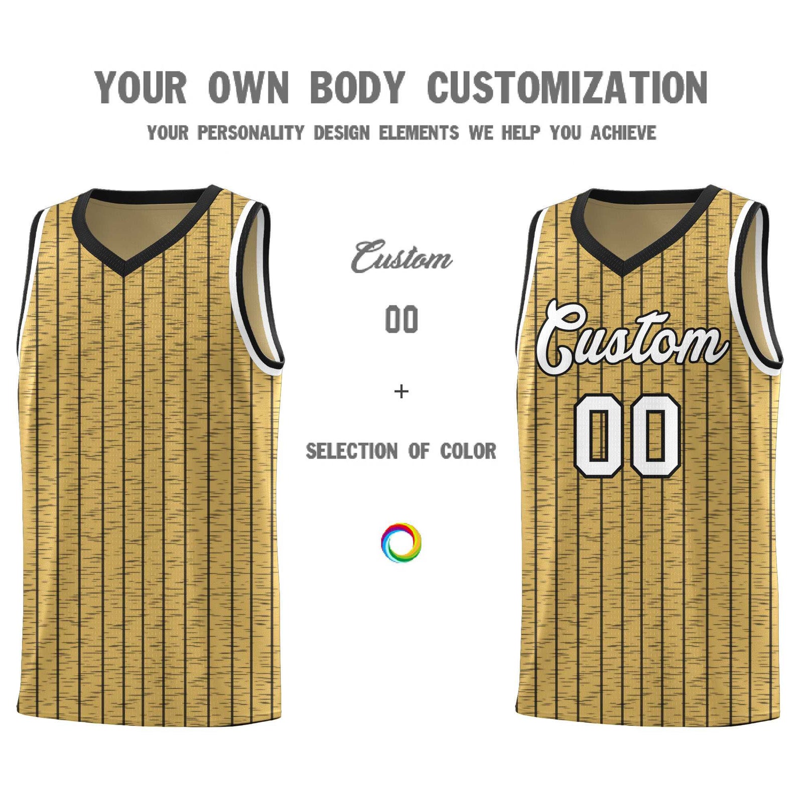 Custom Old Gold Custom Gray Pinstripe Retro Sets Uniform Basketball Jersey