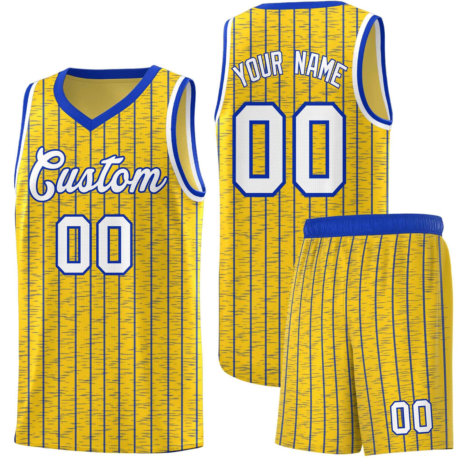 Custom Gold Custom Gray Pinstripe Retro Sets Uniform Basketball Jersey