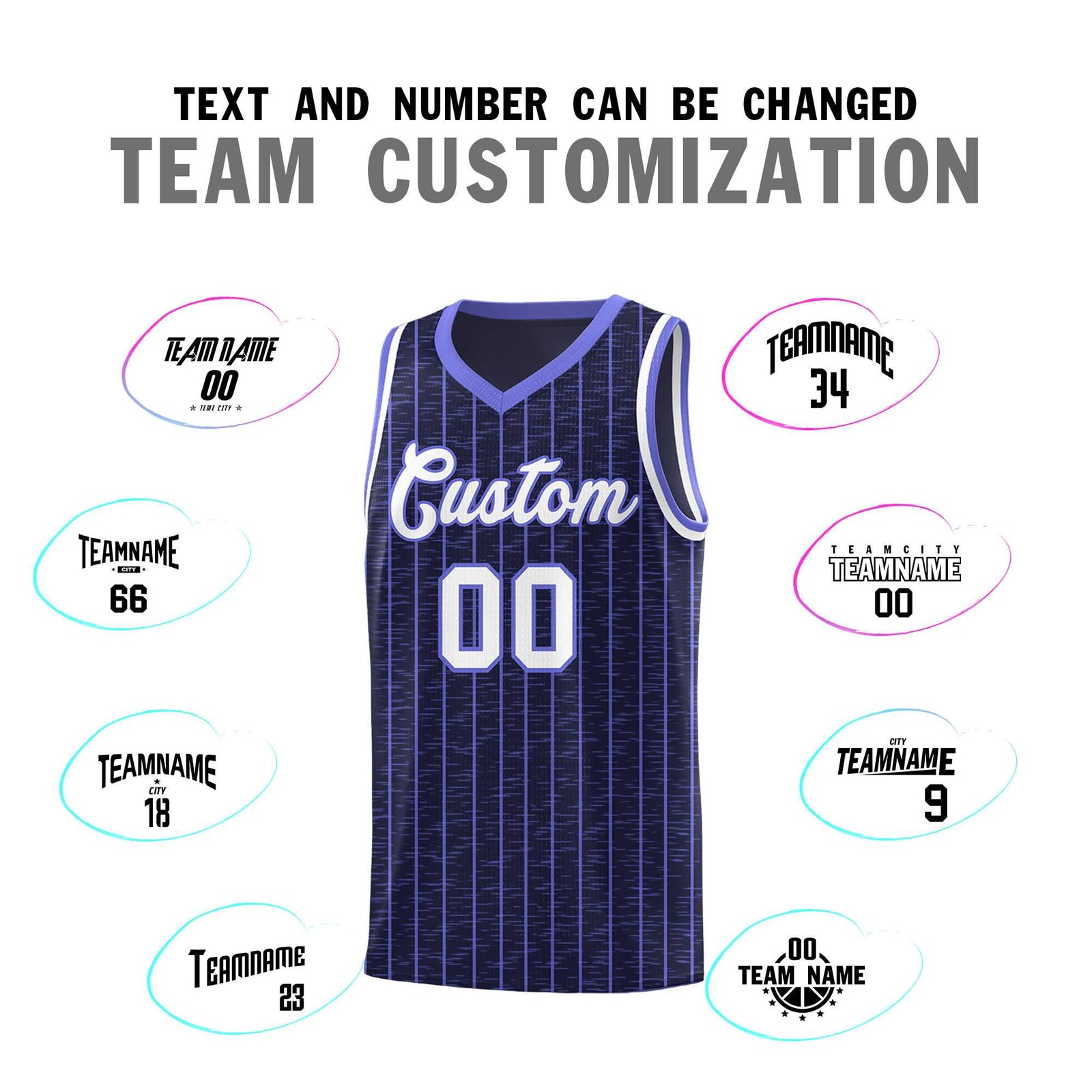 Custom Navy Custom Gray Pinstripe Retro Sets Uniform Basketball Jersey