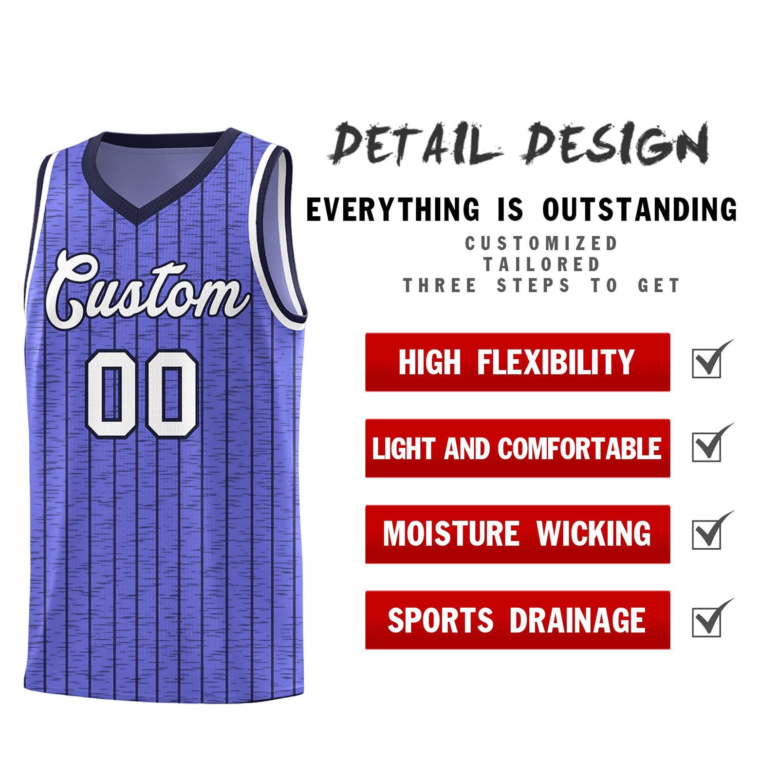 Custom Munsell Blue Custom Gray Pinstripe Retro Sets Uniform Basketball Jersey
