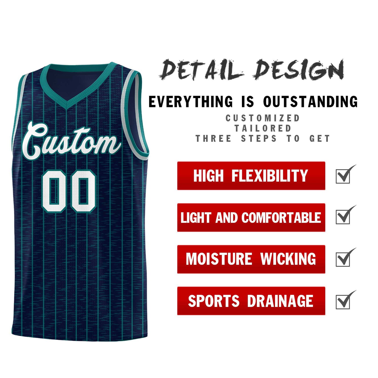 Custom Navy Custom Gray Pinstripe Retro Sets Uniform Basketball Jersey