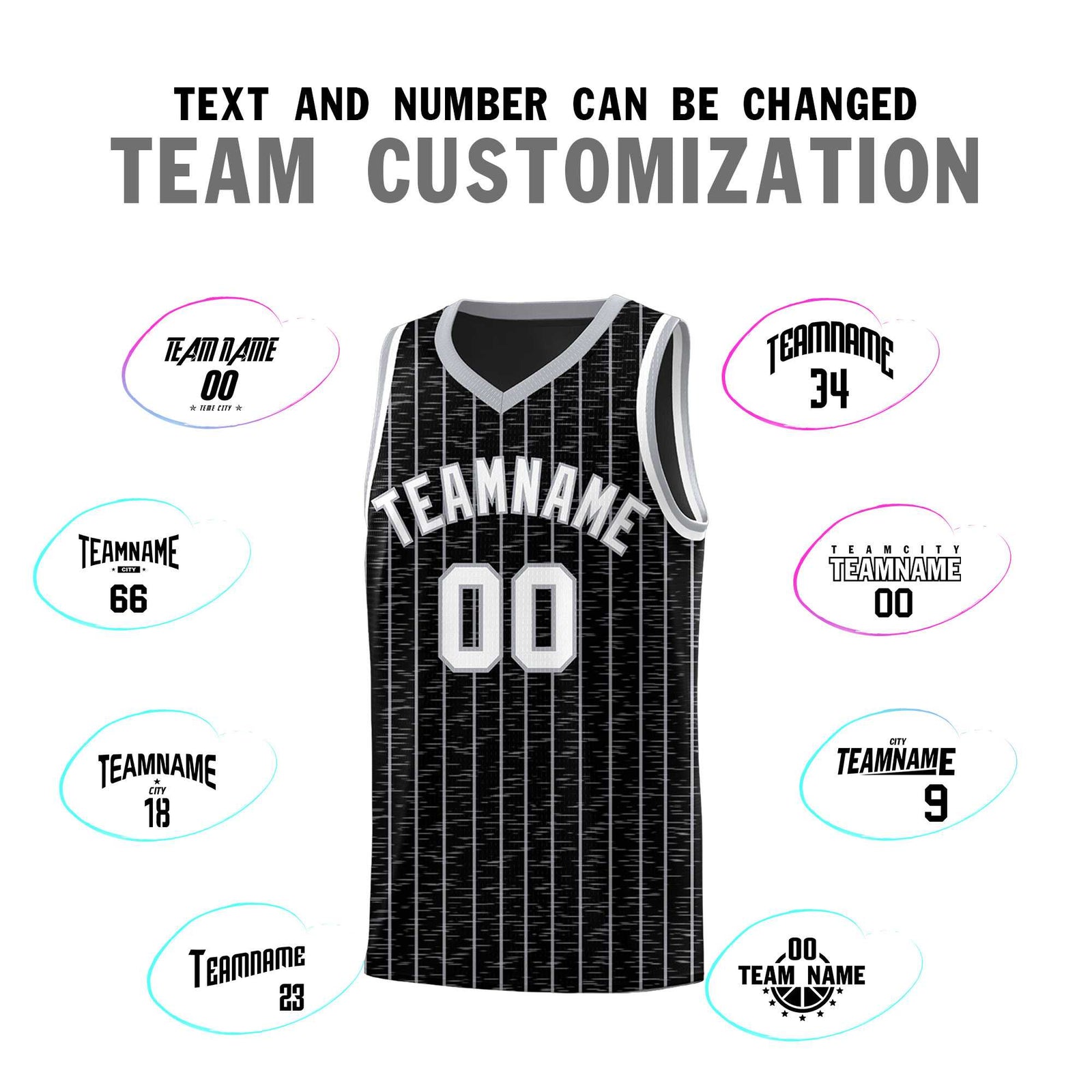 Custom Black Custom Gray Pinstripe Retro Sets Uniform Basketball Jersey