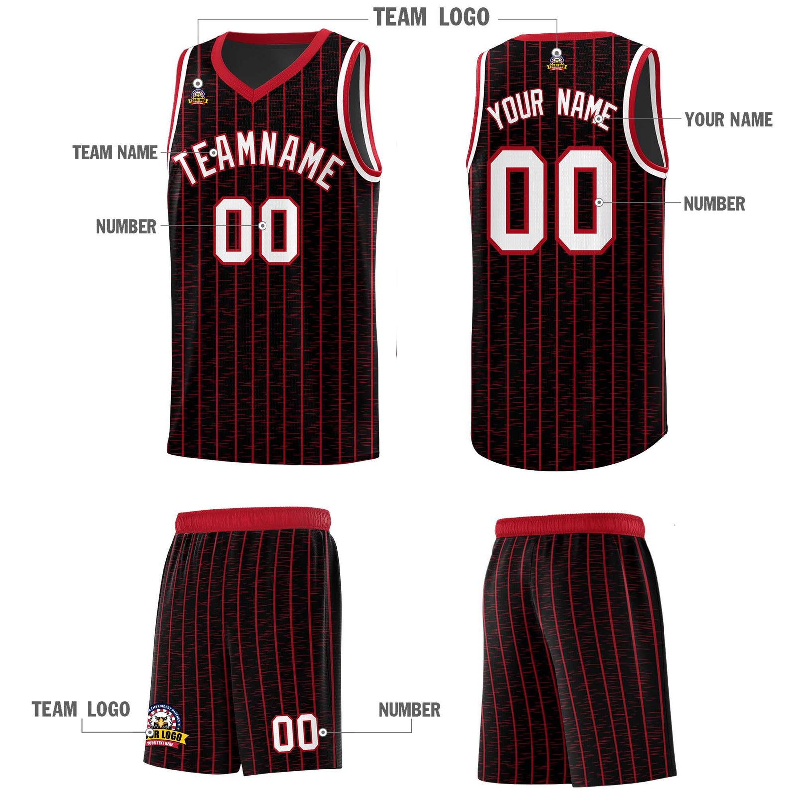 Custom Black Custom Gray Pinstripe Retro Sets Uniform Basketball Jersey