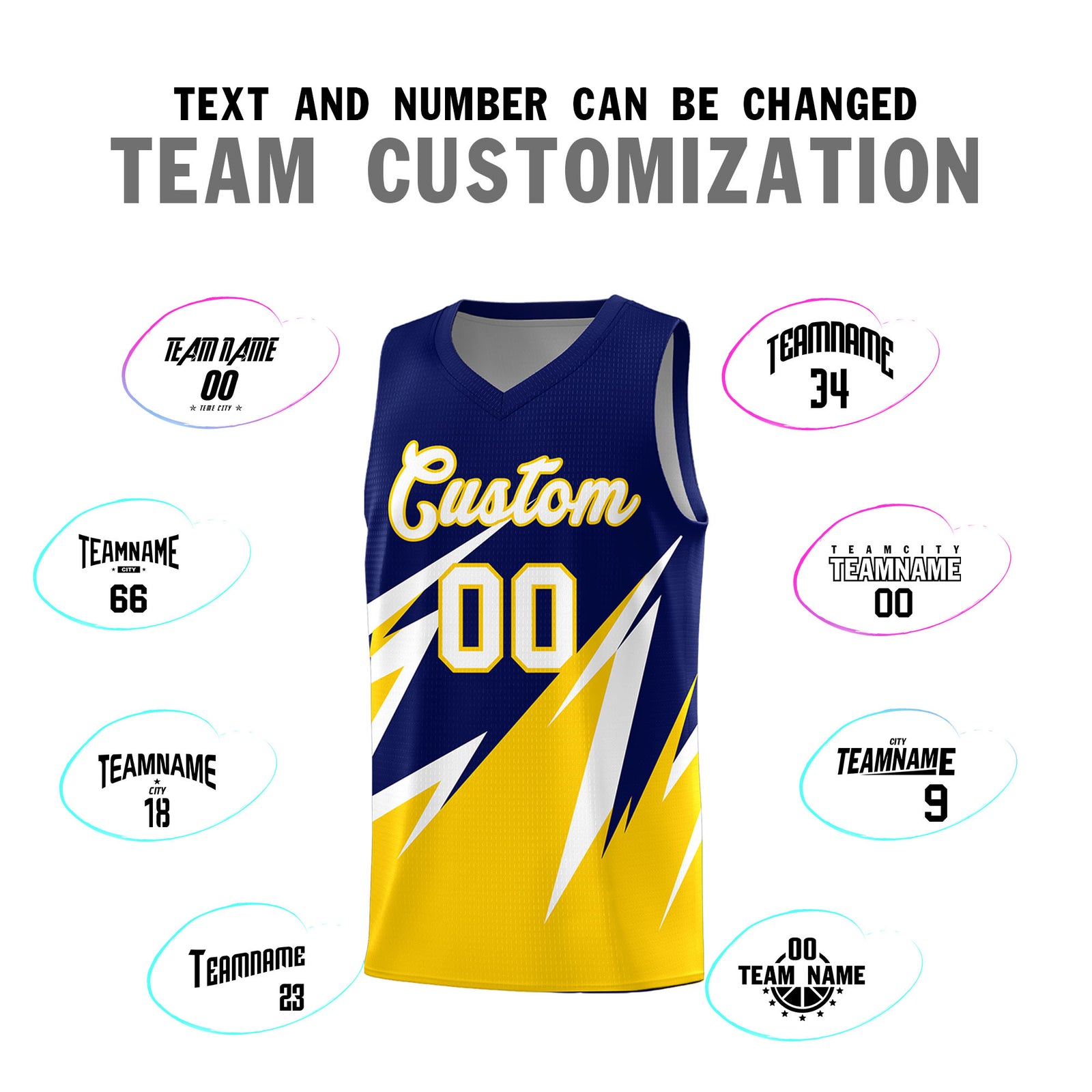 Custom Navy Abstract Mountain Pattern Sports Uniform Basketball Jersey