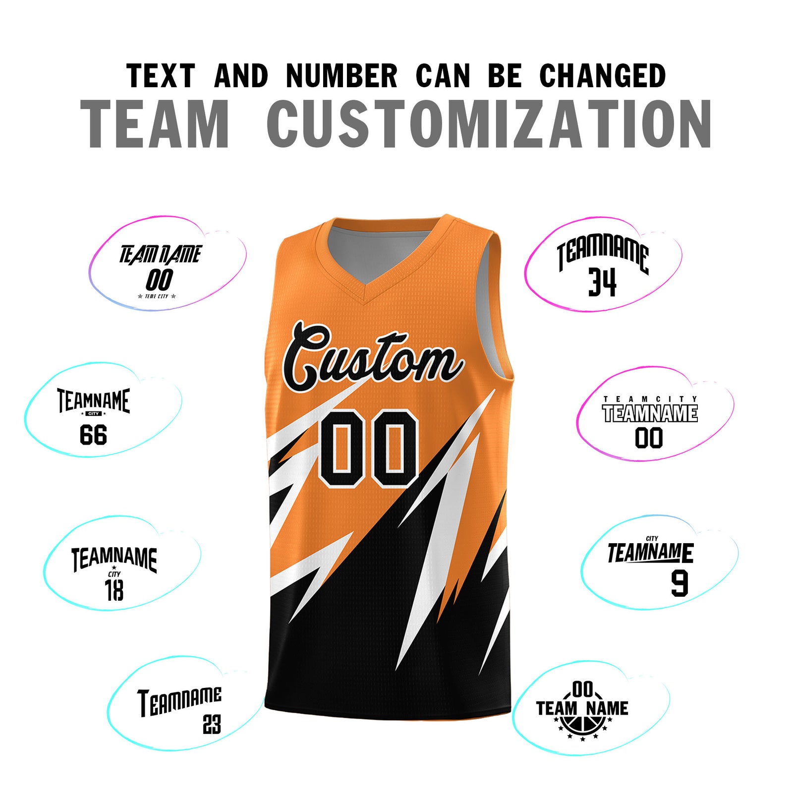 Custom Gold Orange Abstract Mountain Pattern Sports Uniform Basketball Jersey