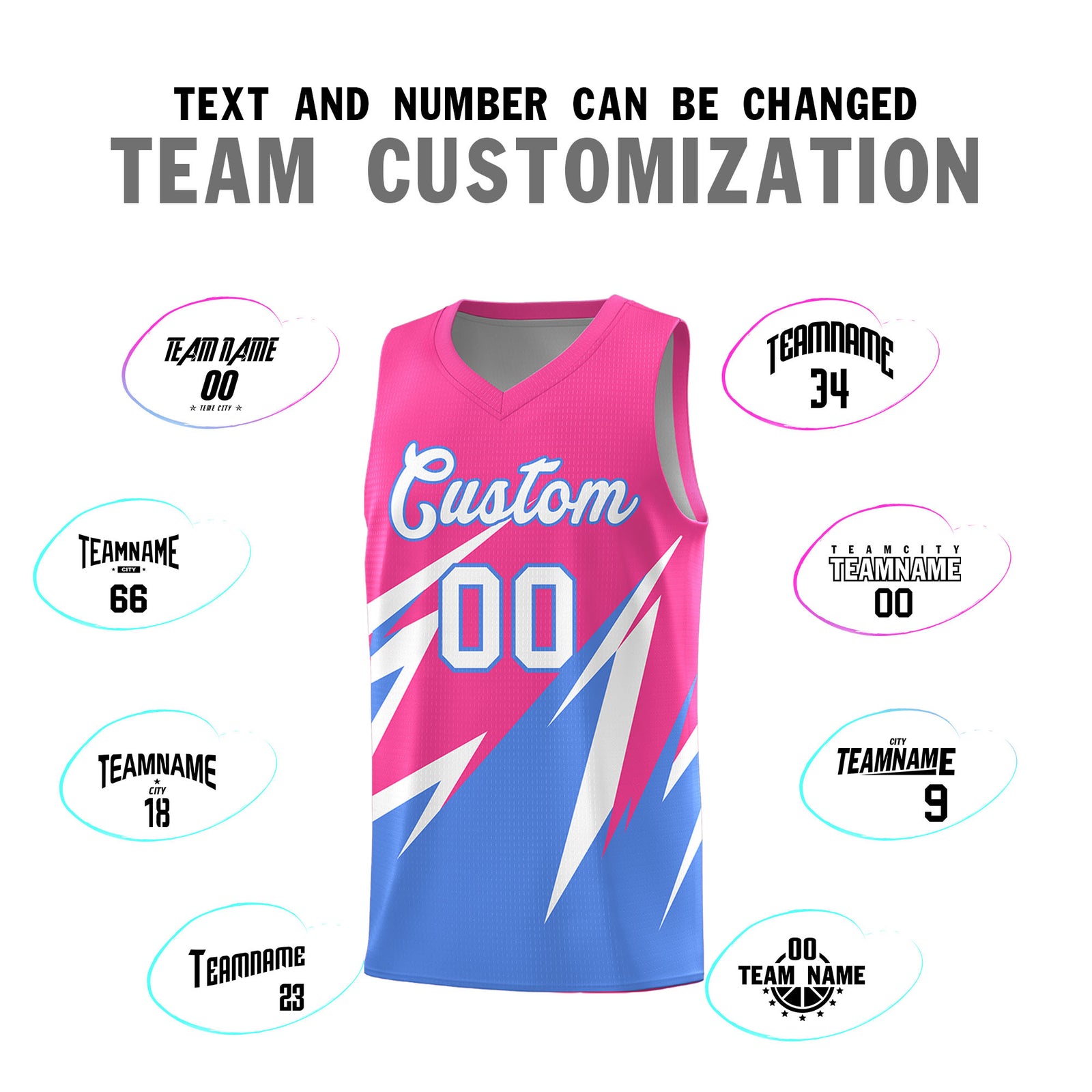 Custom Pink Abstract Mountain Pattern Sports Uniform Basketball Jersey
