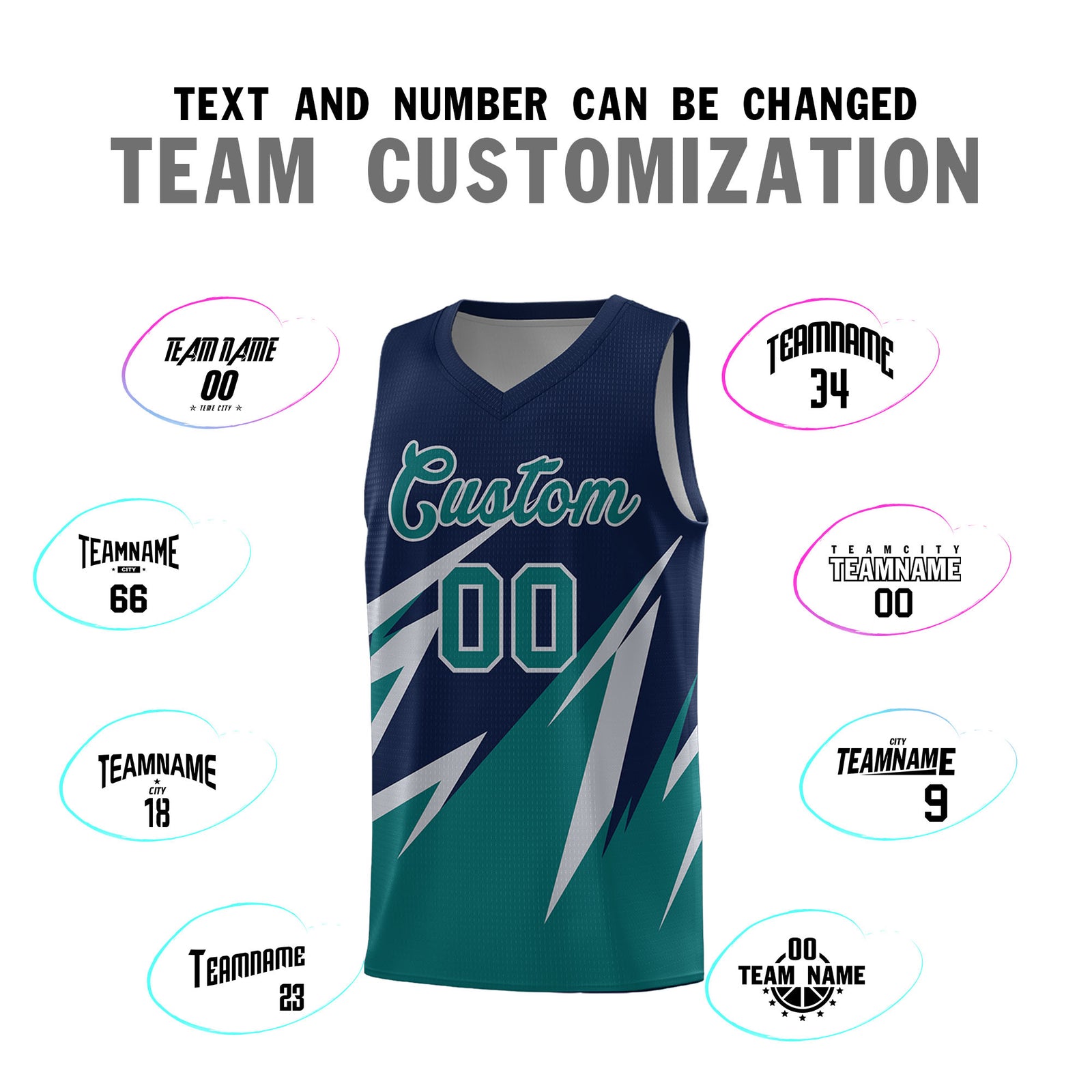 Custom Navy Abstract Mountain Pattern Sports Uniform Basketball Jersey