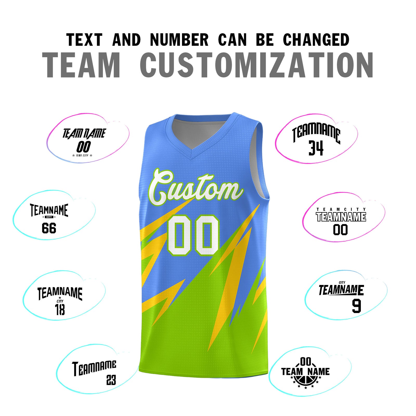 Custom Light Blue Abstract Mountain Pattern Sports Uniform Basketball Jersey